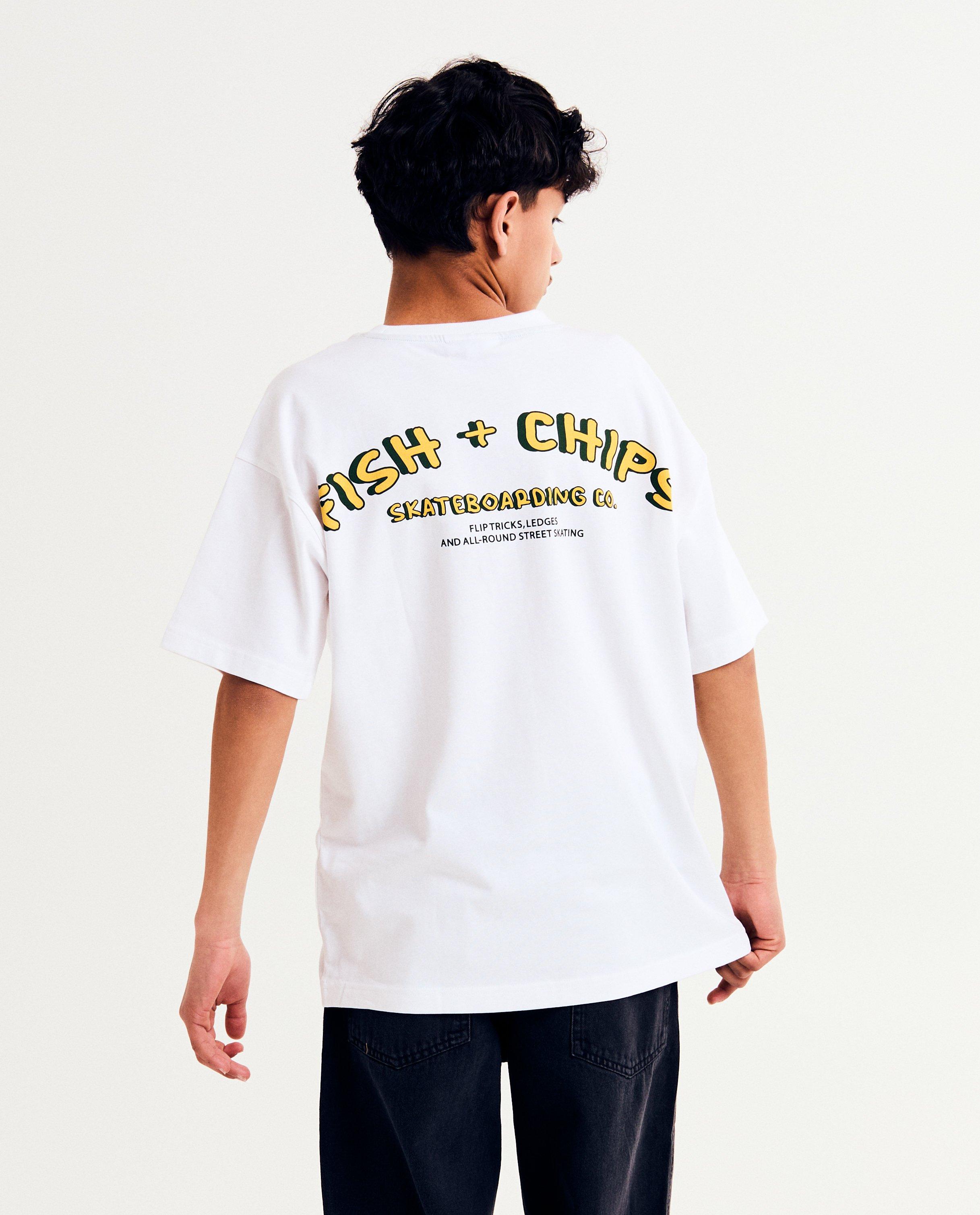 T-shirt met backprint, loose fit, XXXS-L - null - Fish & Chips