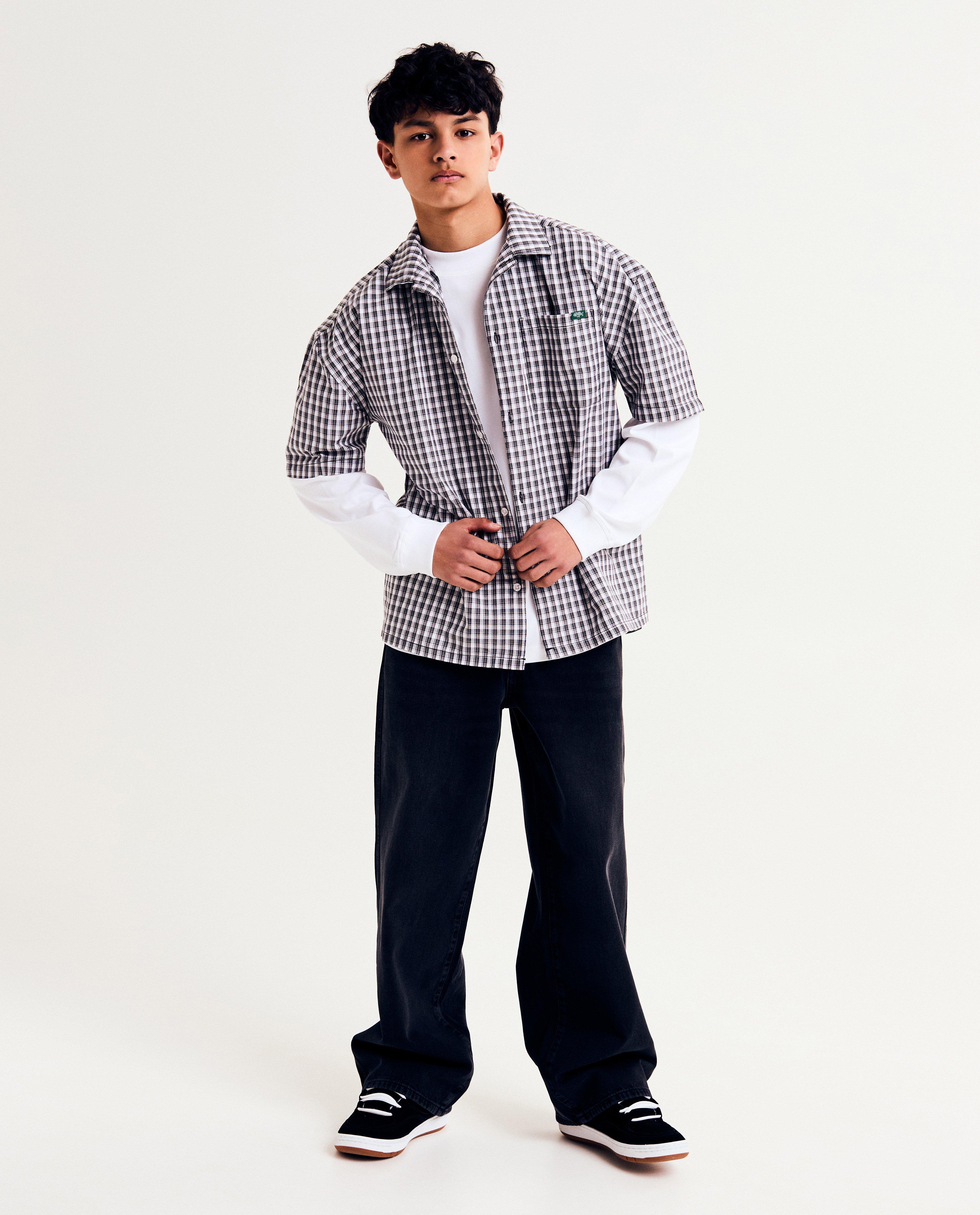 T-shirts - Witte longsleeve, loose fit, XXXS-L