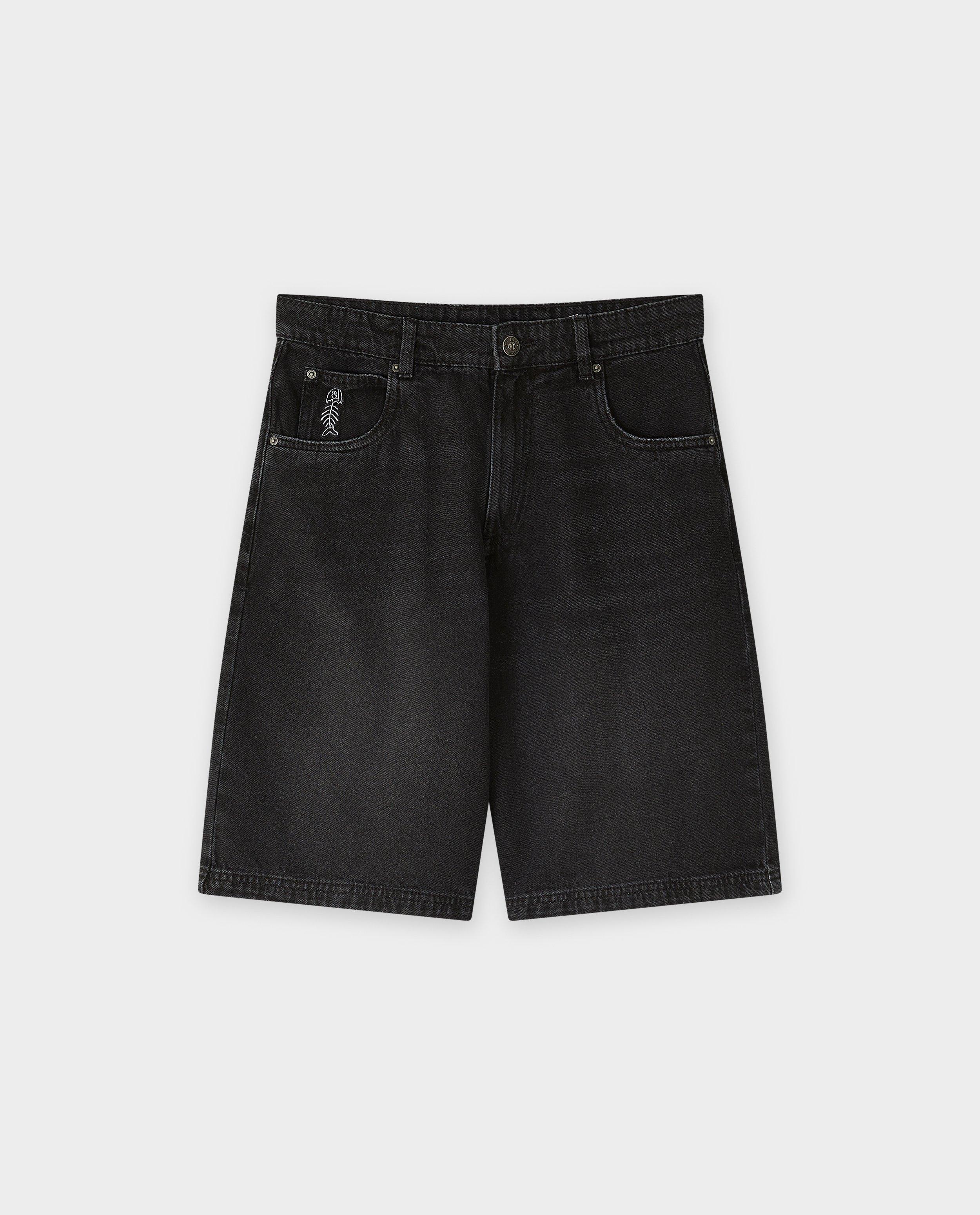 Shorten - Jeansshort met geborduurde vis, skater fit, XXXS-L
