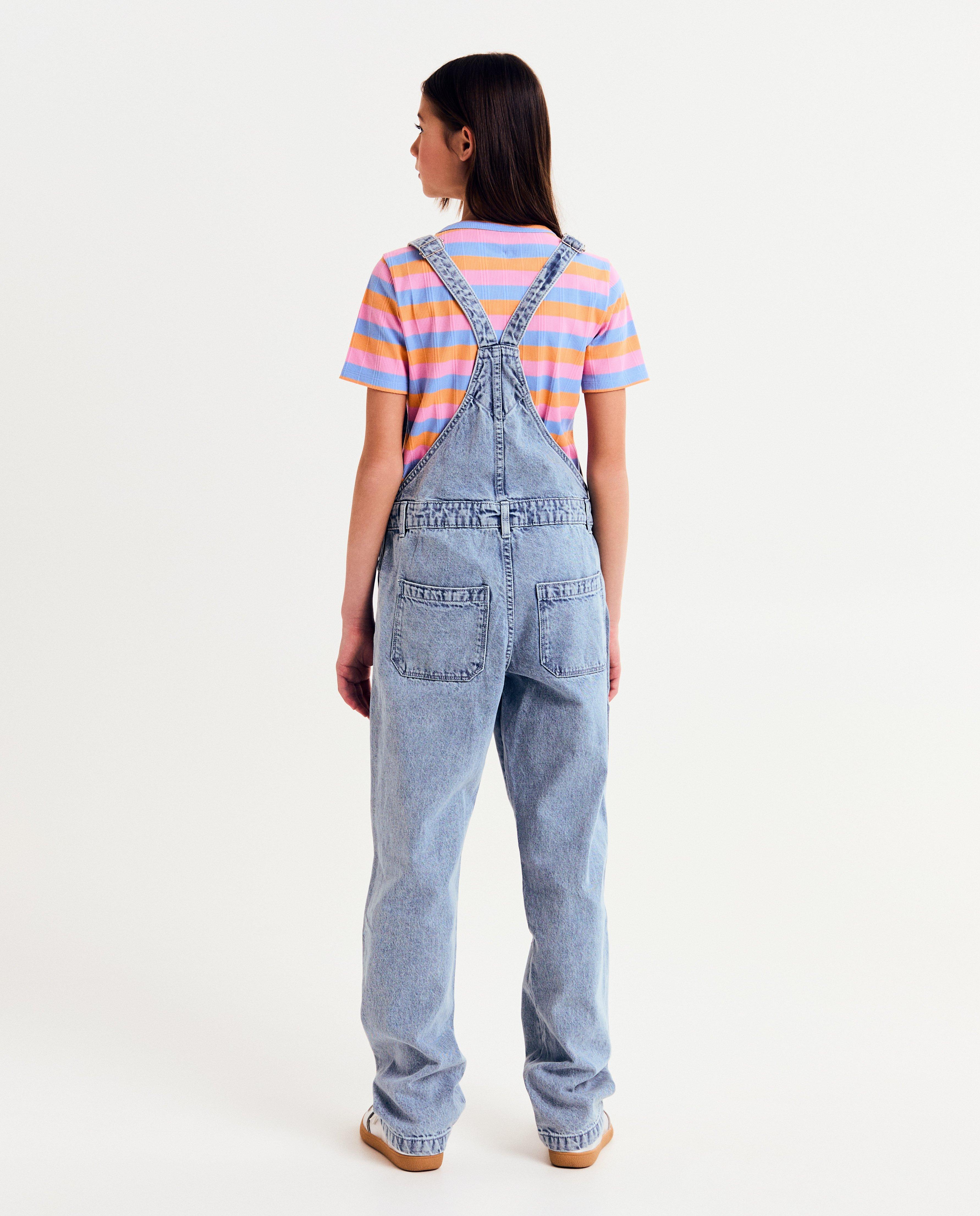 Jumpsuit - Jeanssalopette met geborduurde figuren