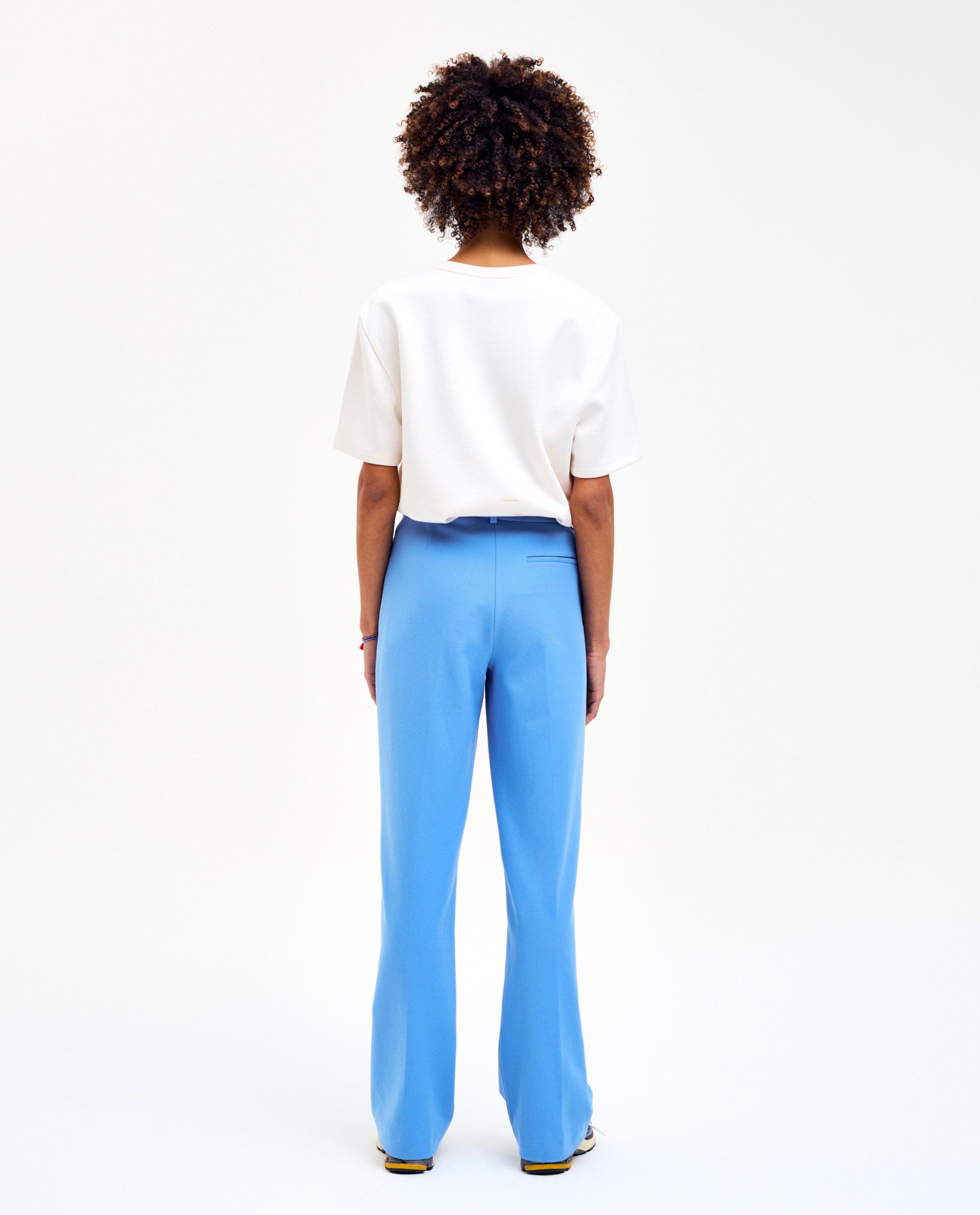 Broeken - Blauwe broek met structuur