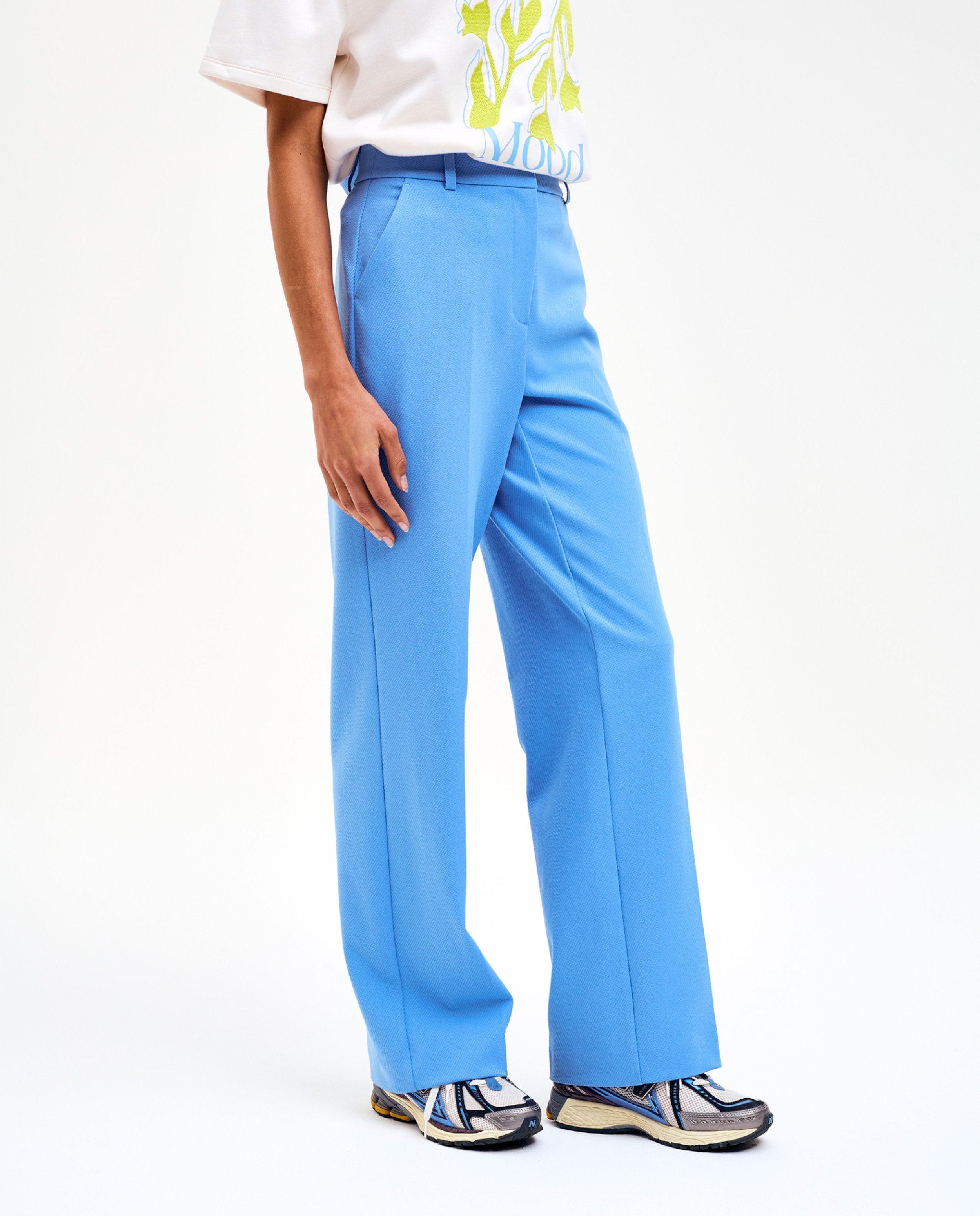 Broeken - Blauwe broek met structuur