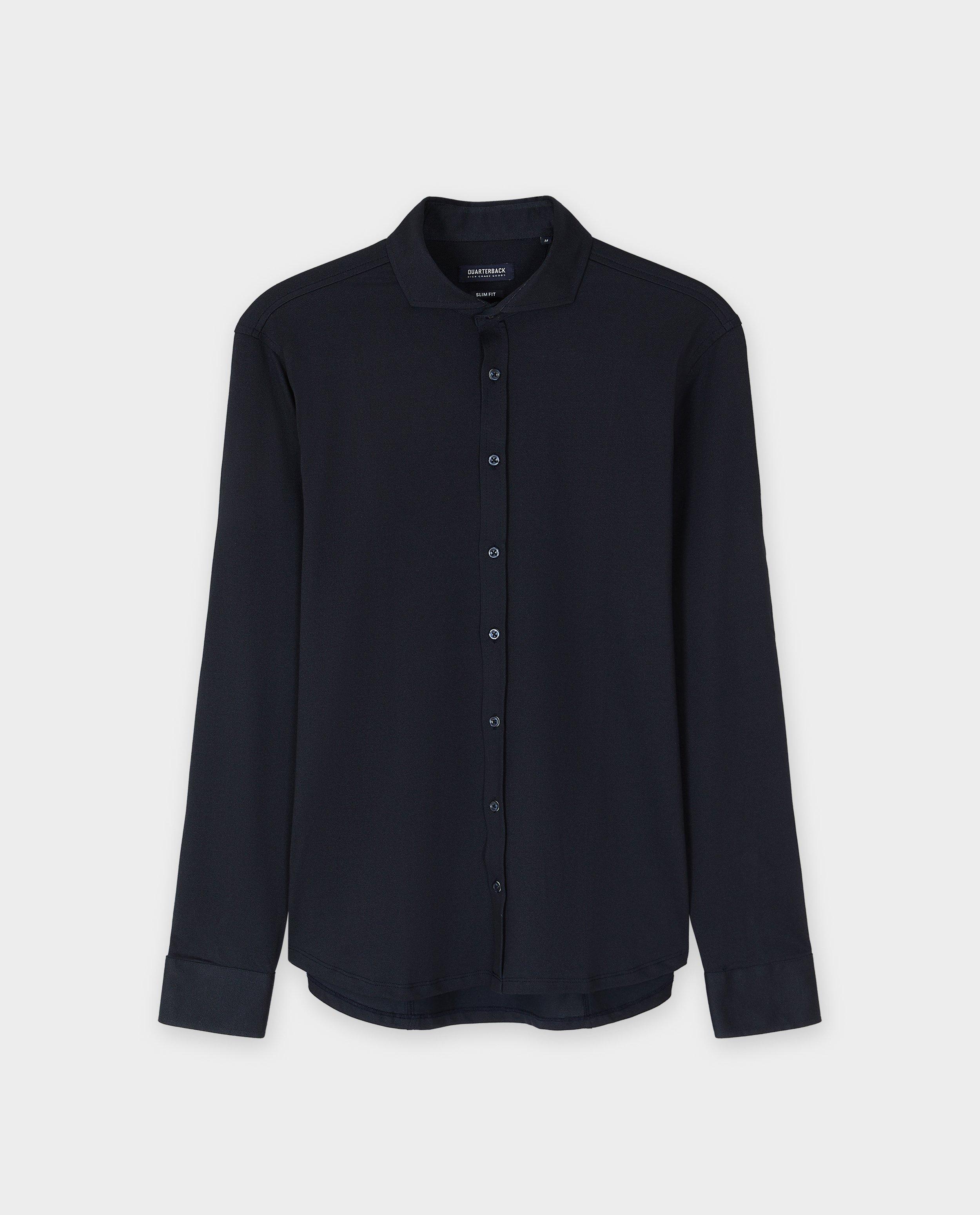 Donkerblauw hemd, slim fit - null - Quarterback