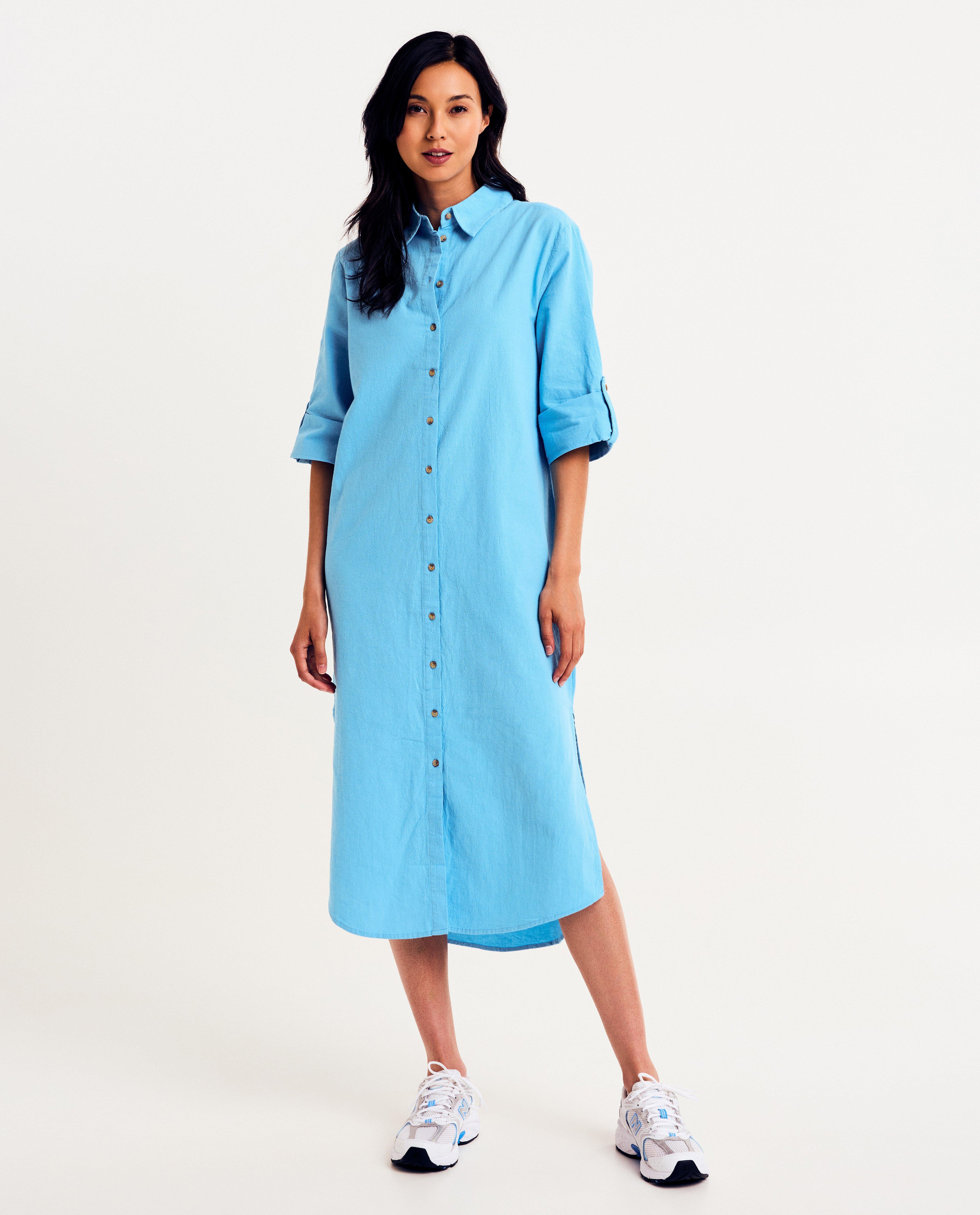 Blauwe jurk met structuur - null - Saint Tropez