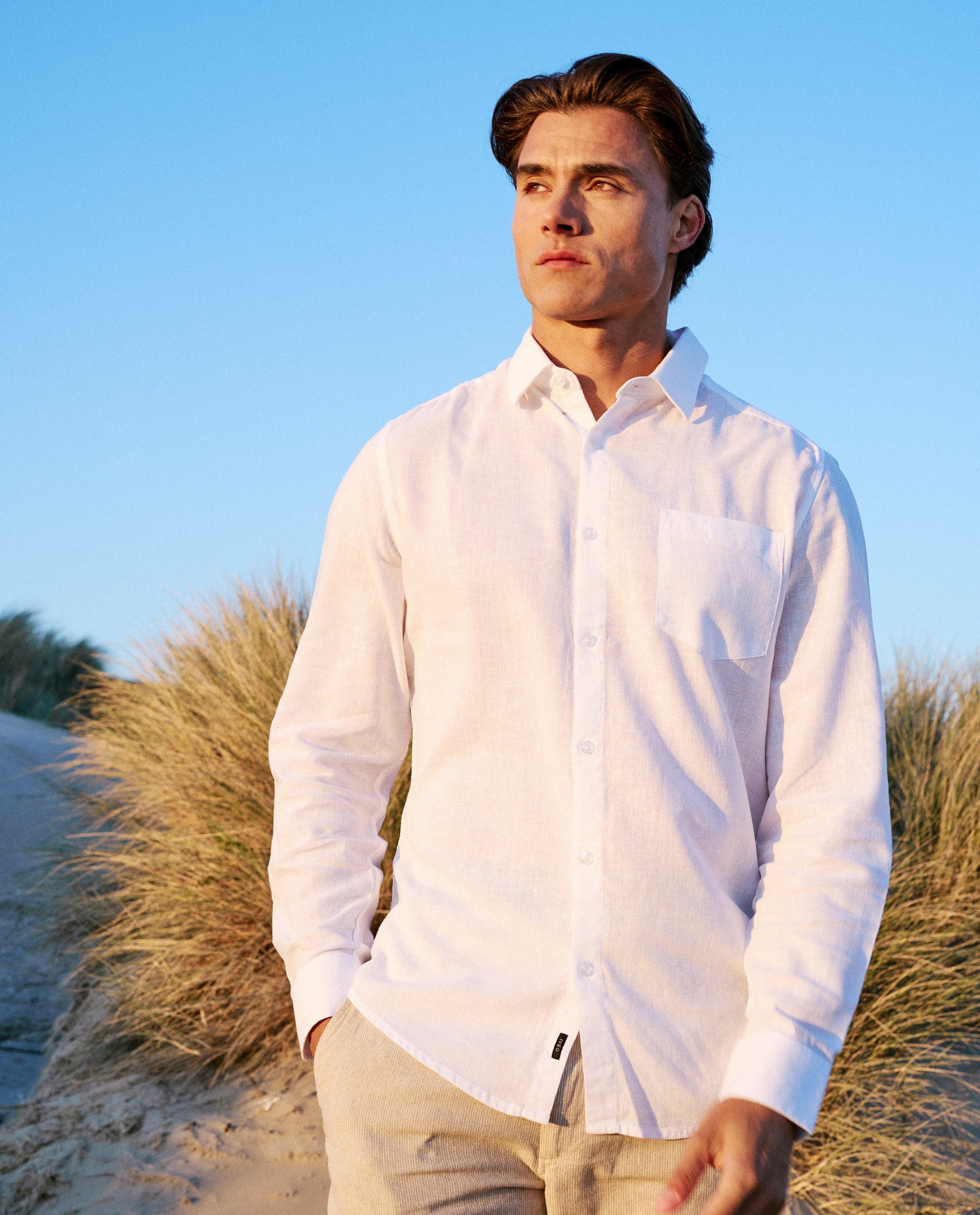 Hemd met linnen, slim fit - null - Iveo