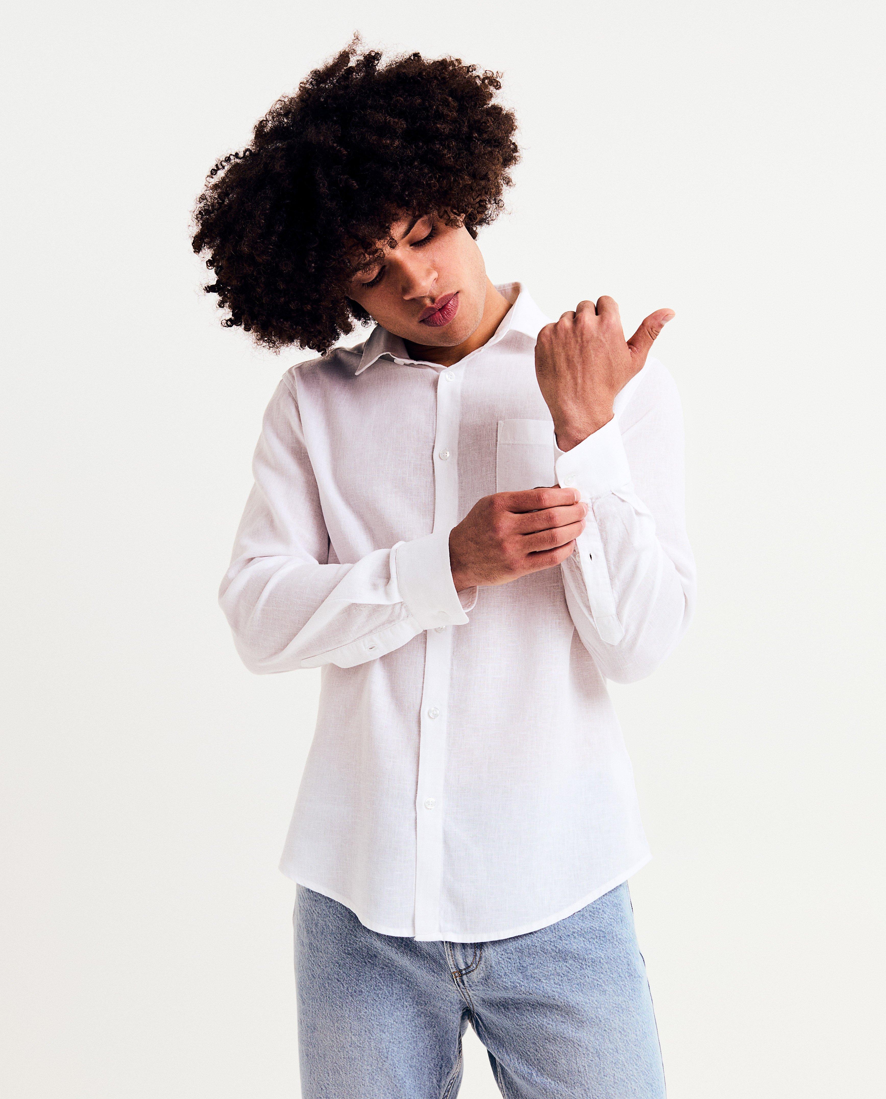 Hemden - Hemd met linnen, slim fit