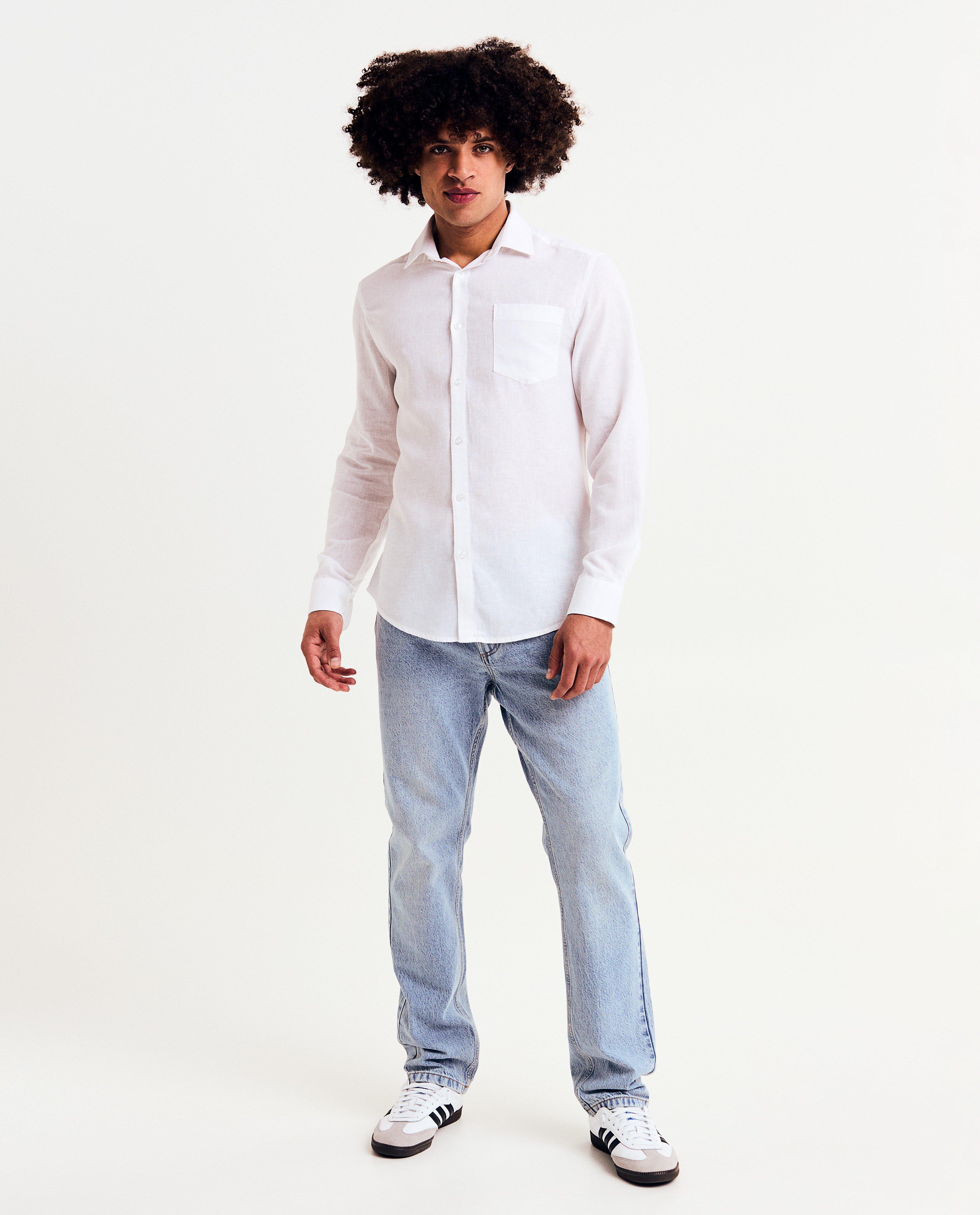 Hemden - Hemd met linnen, slim fit