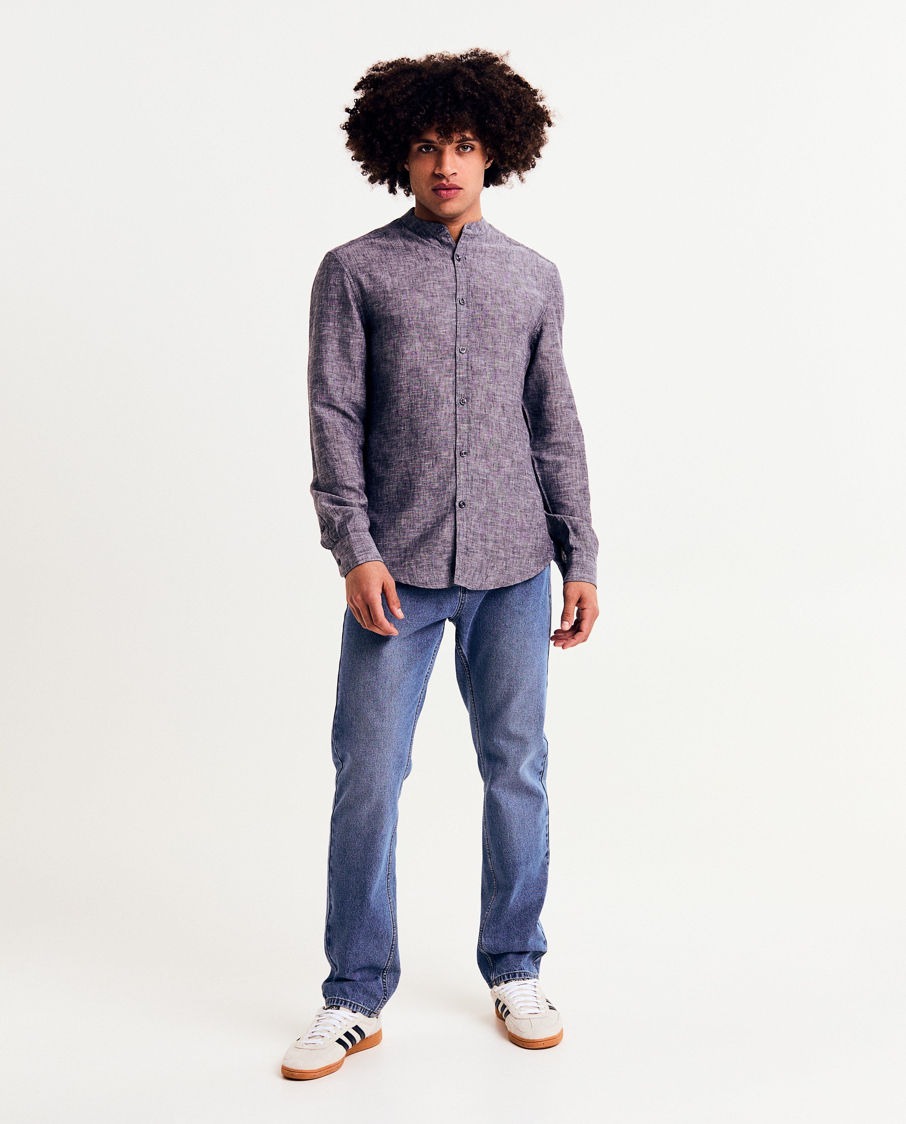 Hemden - Hemd met linnen, slim fit