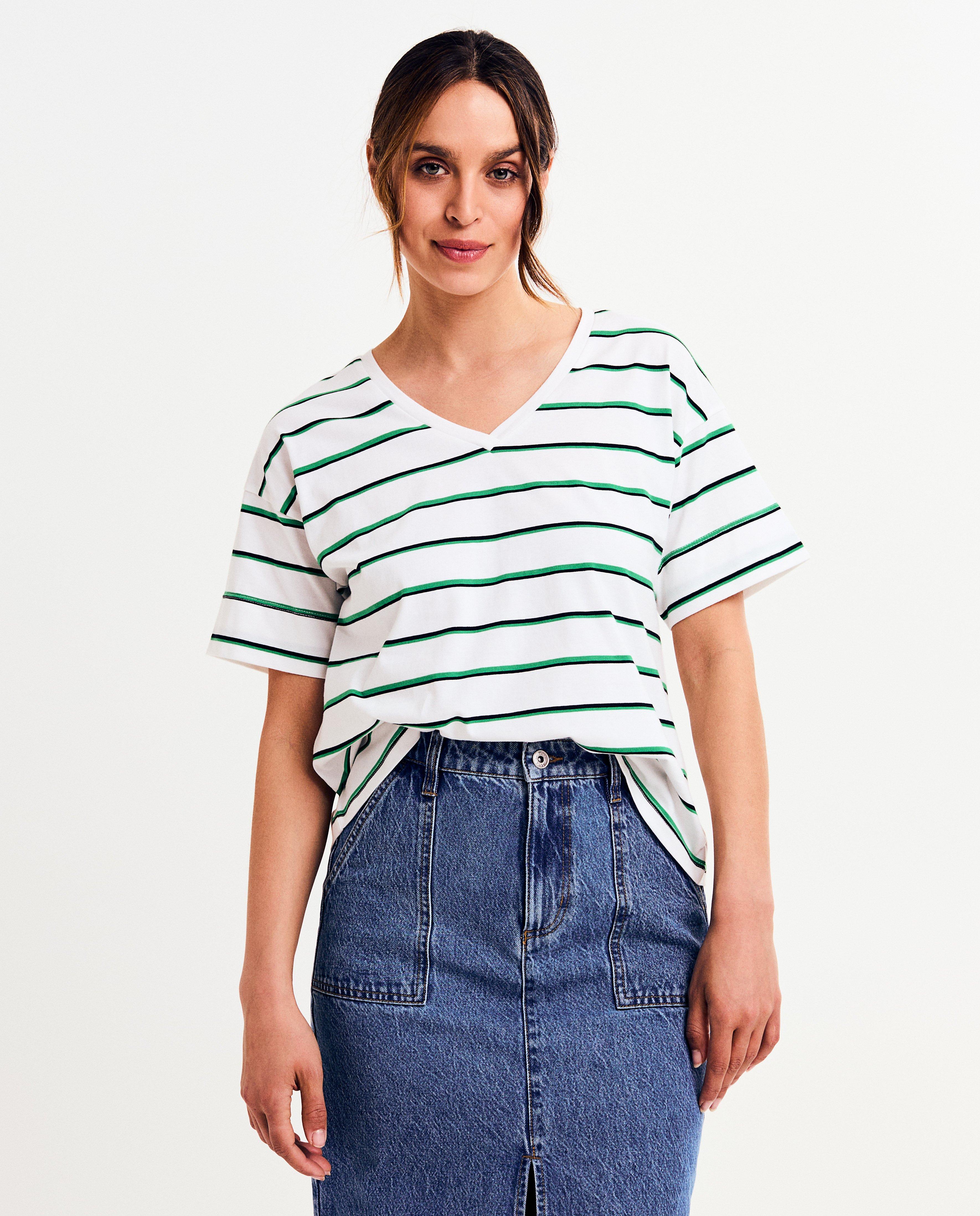 T-shirt met strepen - null - Sora