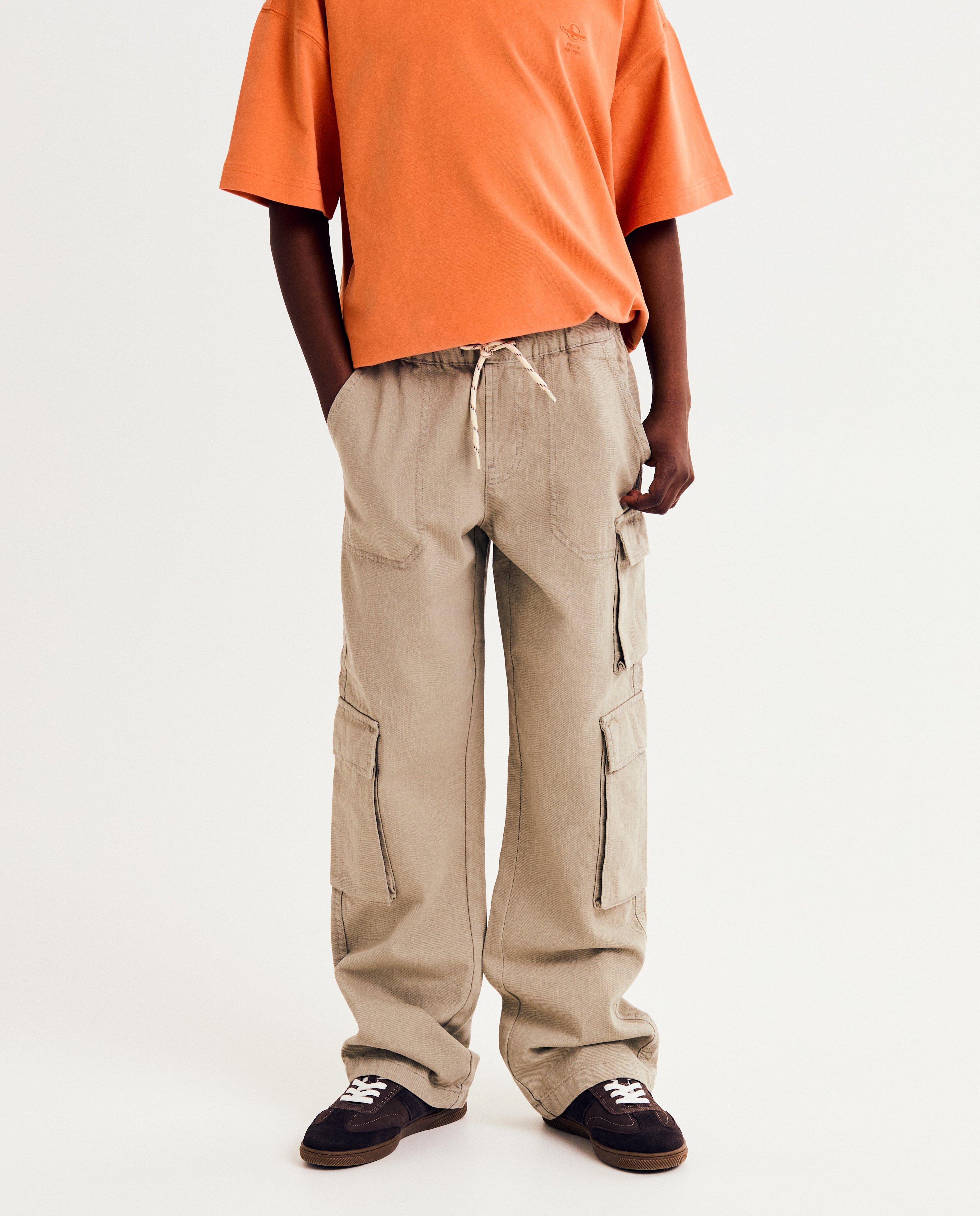 Broeken - Broek met zijzakken, loose fit