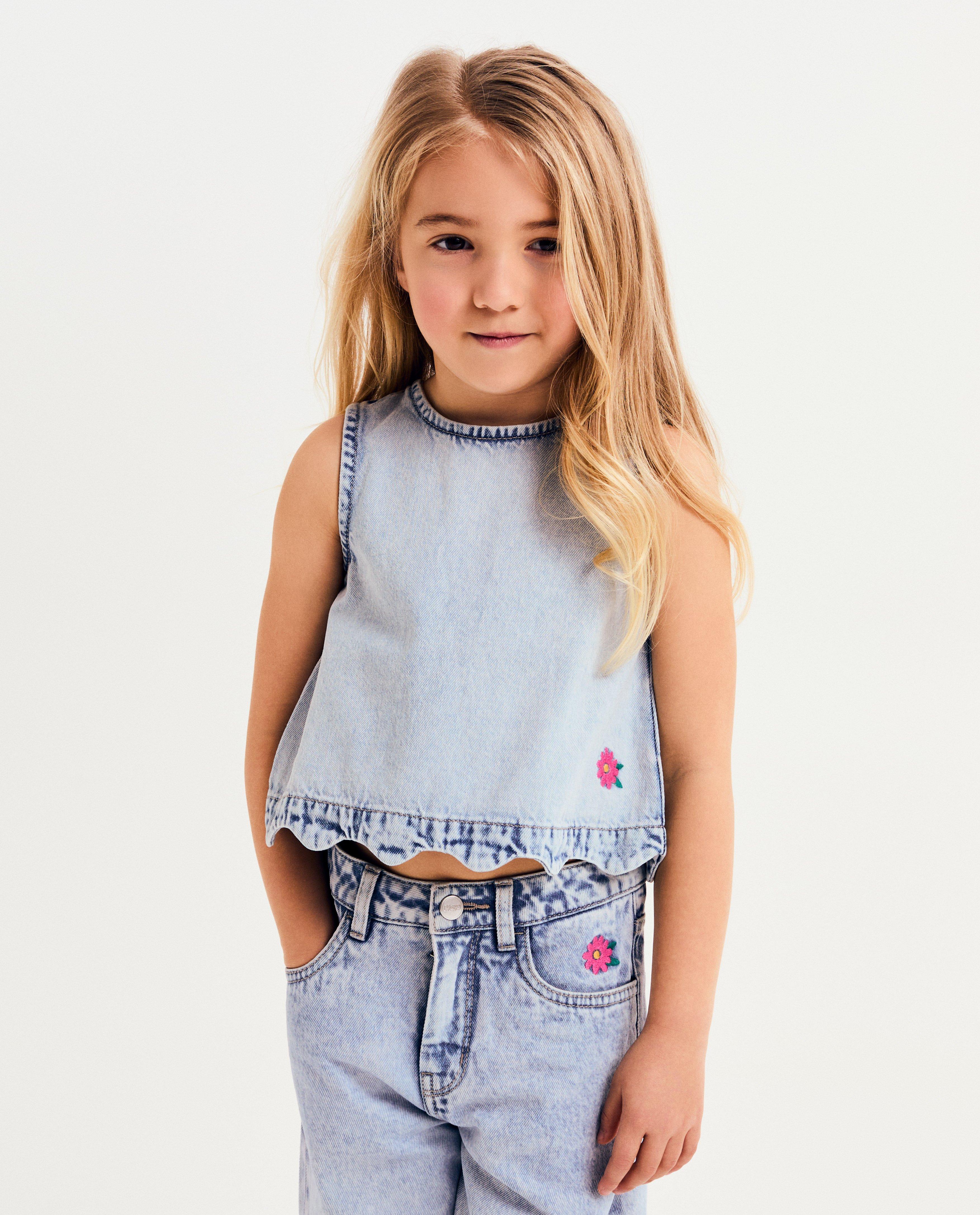 Top bleu en jeans avec un détail au dos - null - Maya