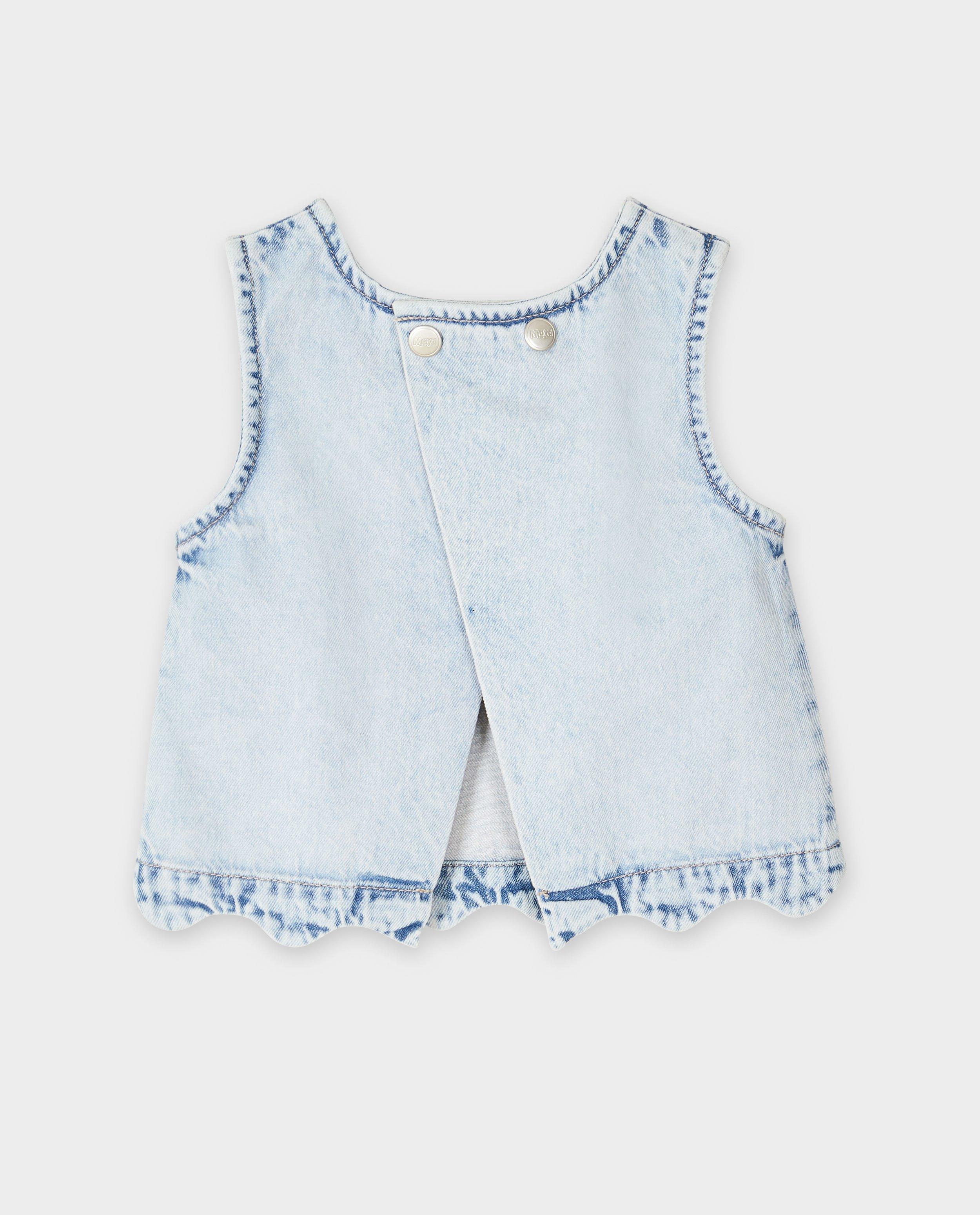 T-shirts - Top en jean bleu avec détails dans le dos