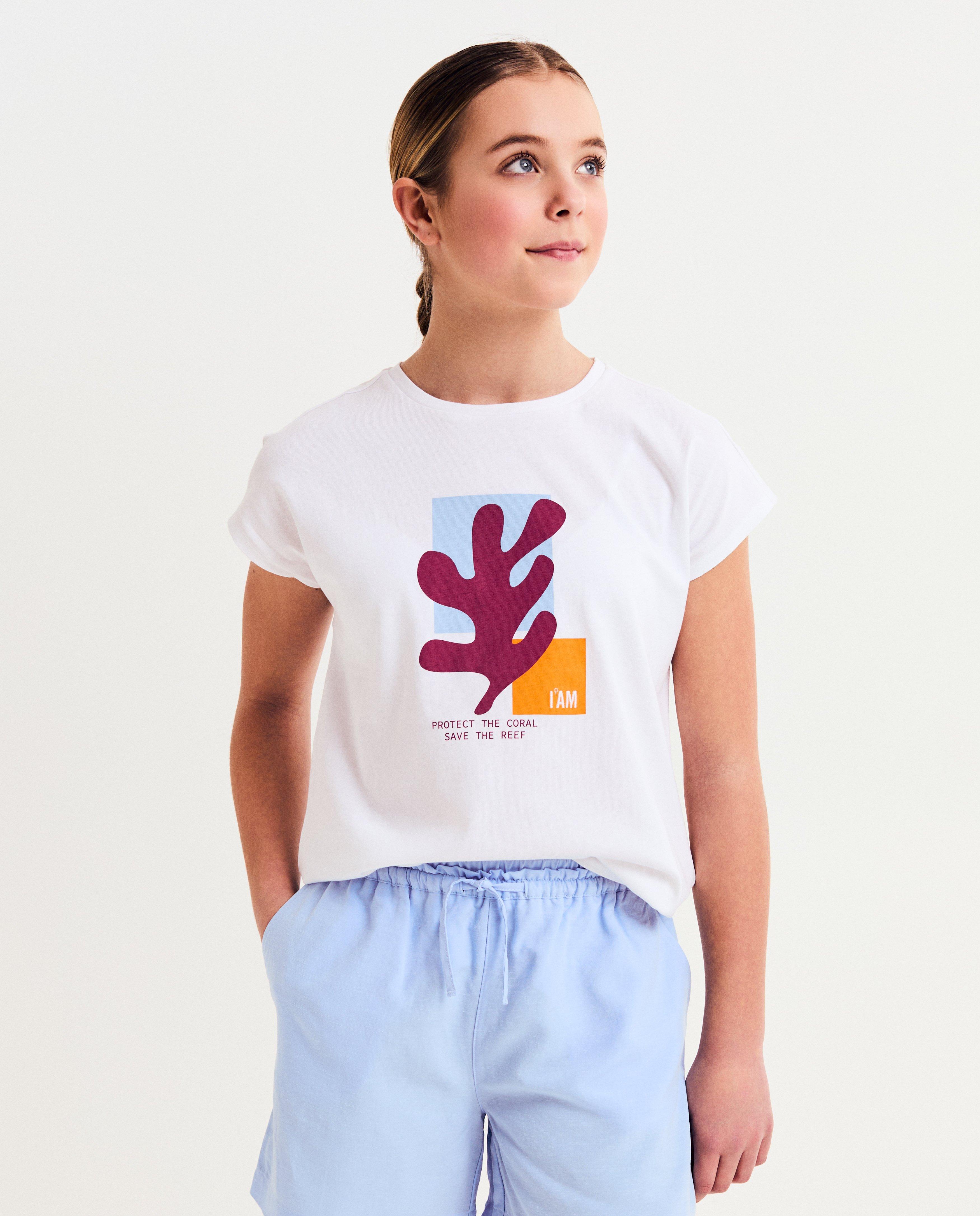Biokatoenen T-shirt met print, 128-164 - null - I AM