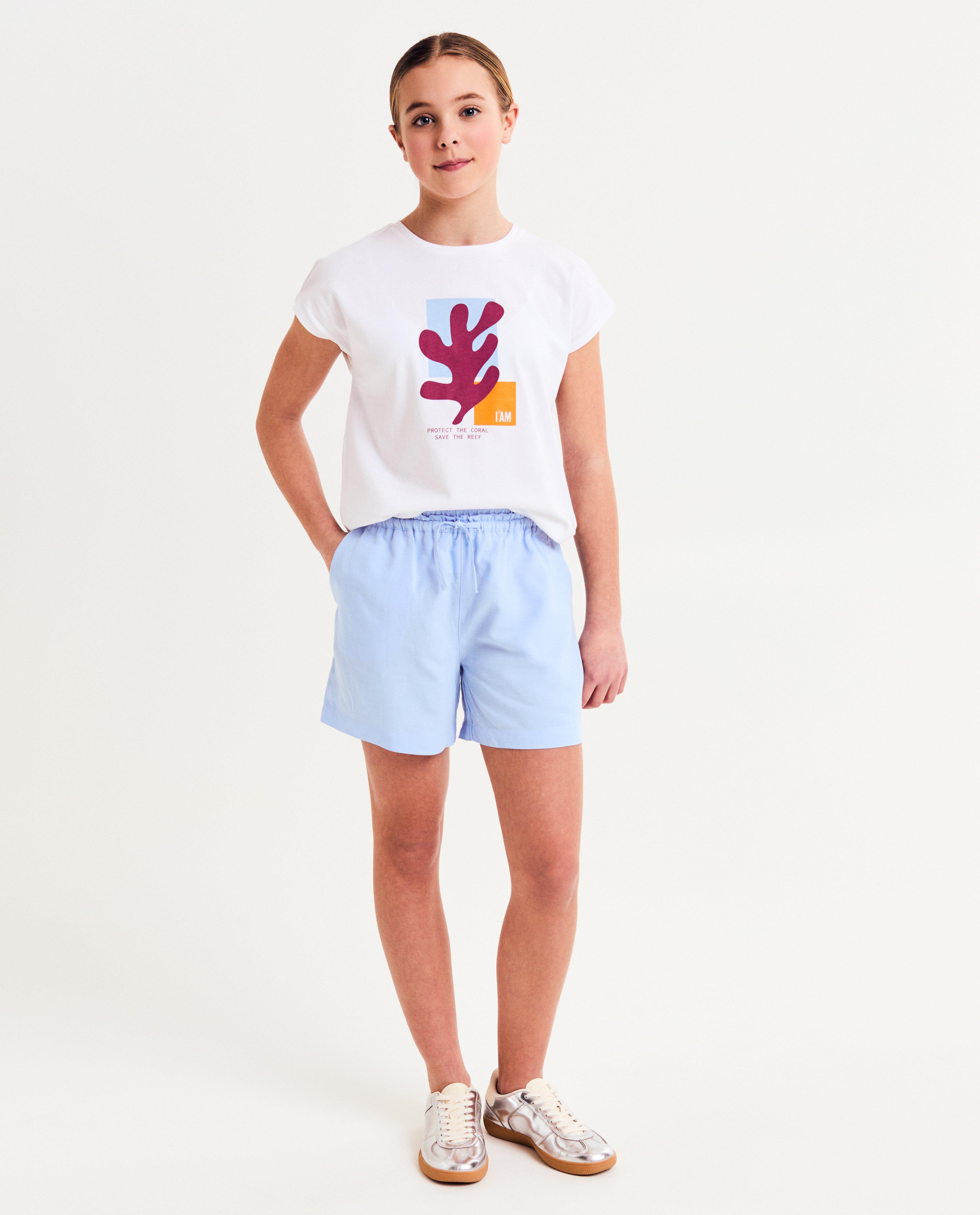 Short bleu clair, 128-164 - D&eacute;tails du produit - bleu clair - image num&eacute;ro 1