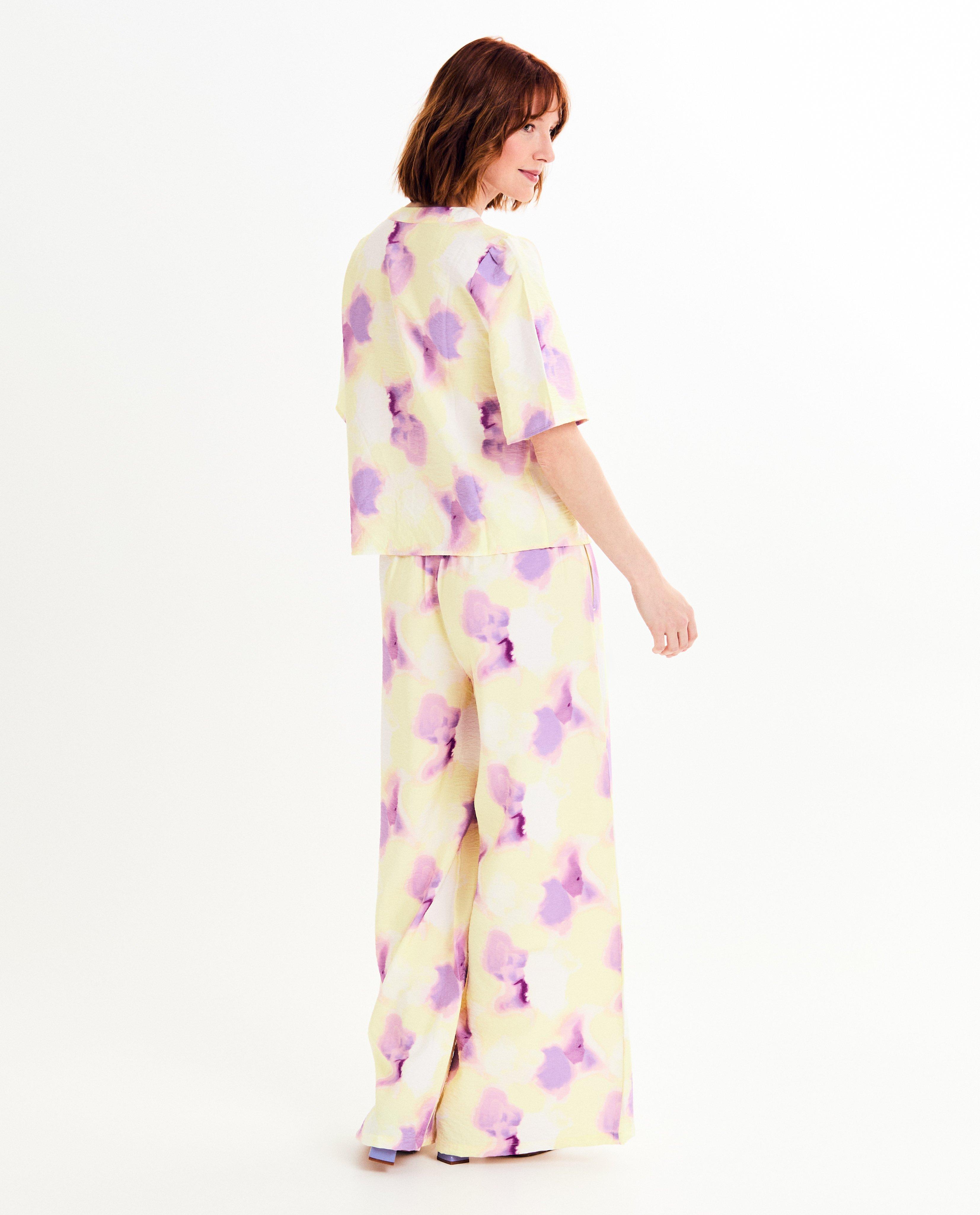 Broeken - Broek met tie dye, wide leg fit