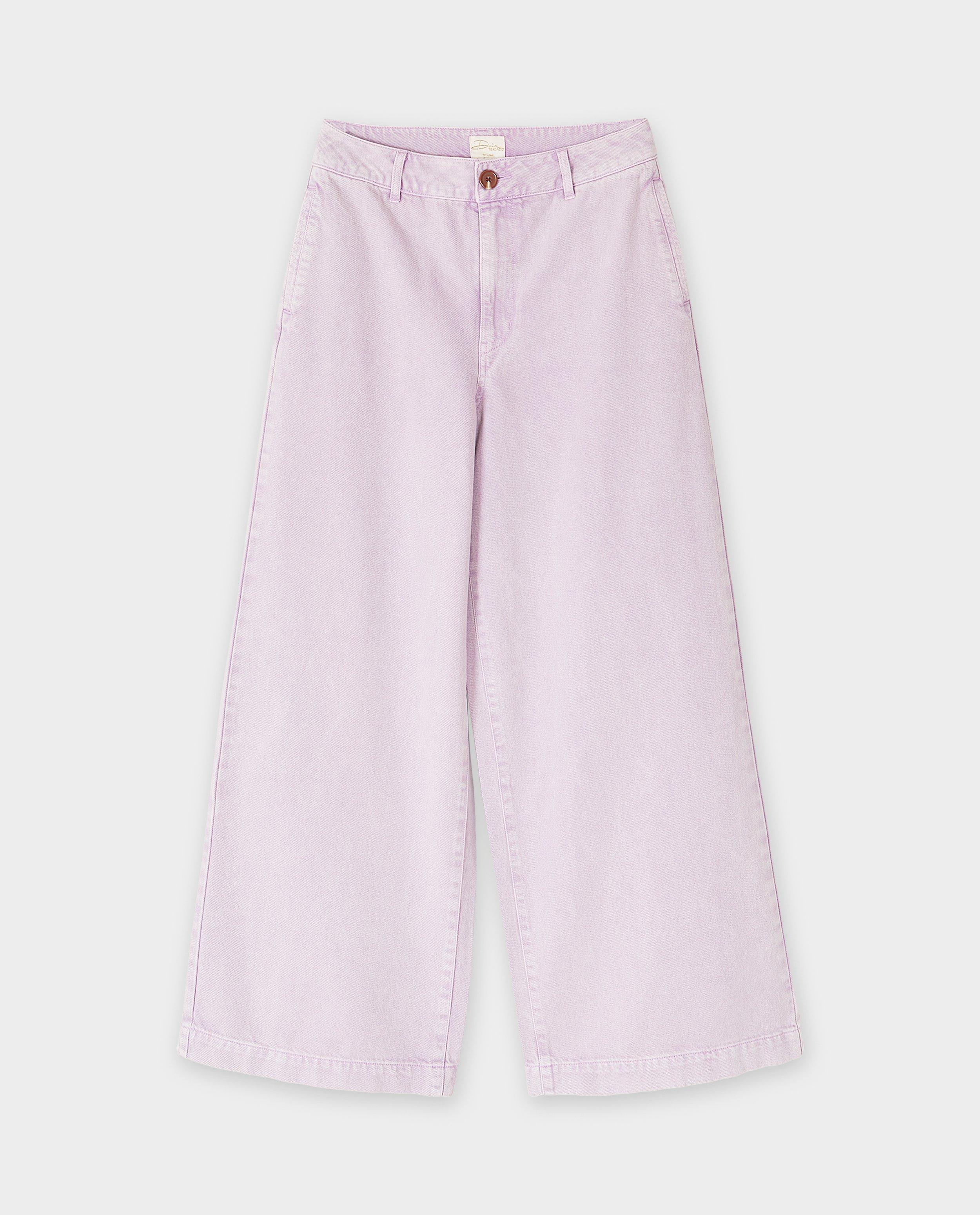 Broeken - Paarse jeans, wide leg fit