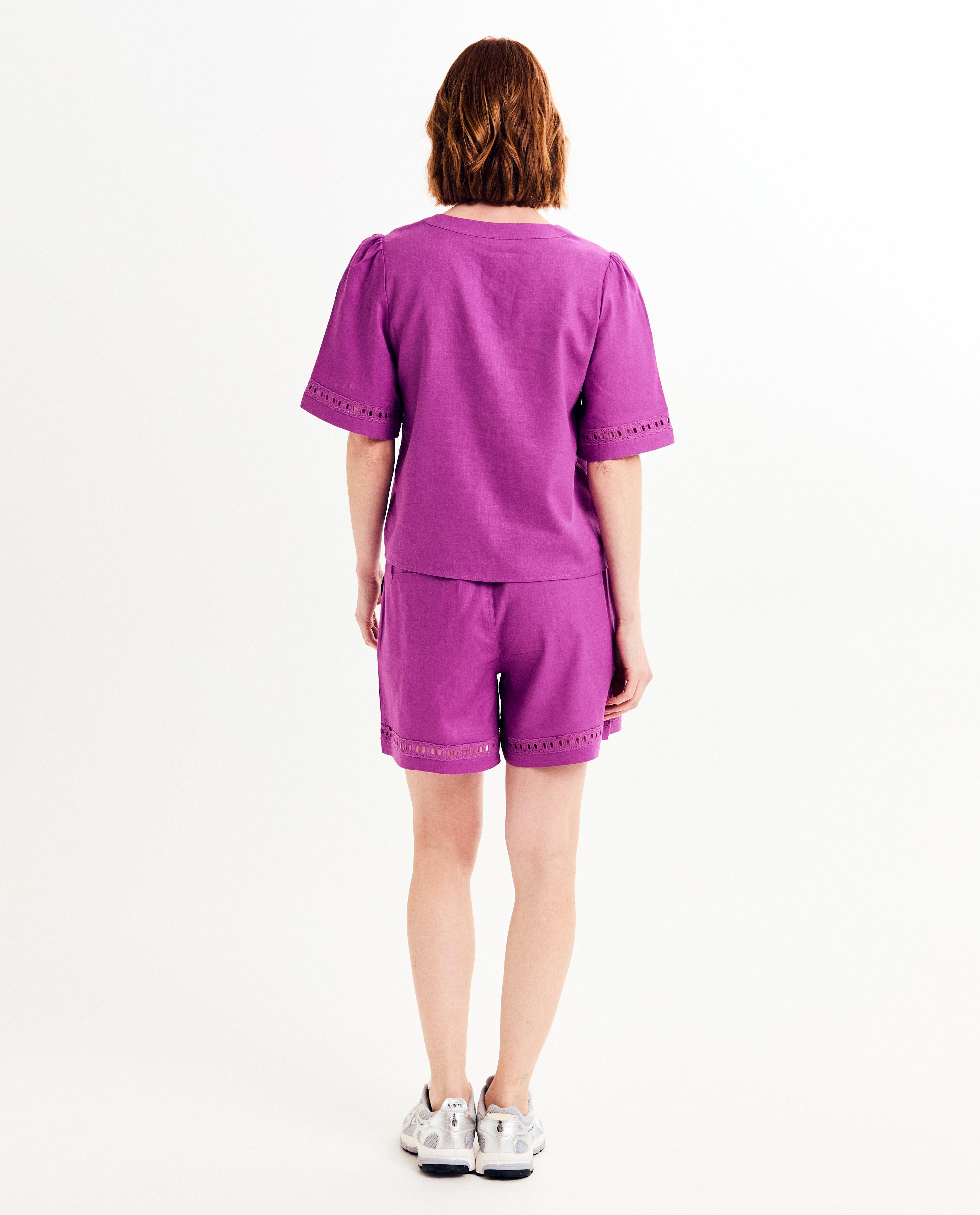 Hemden - Paarse blouse met linnen