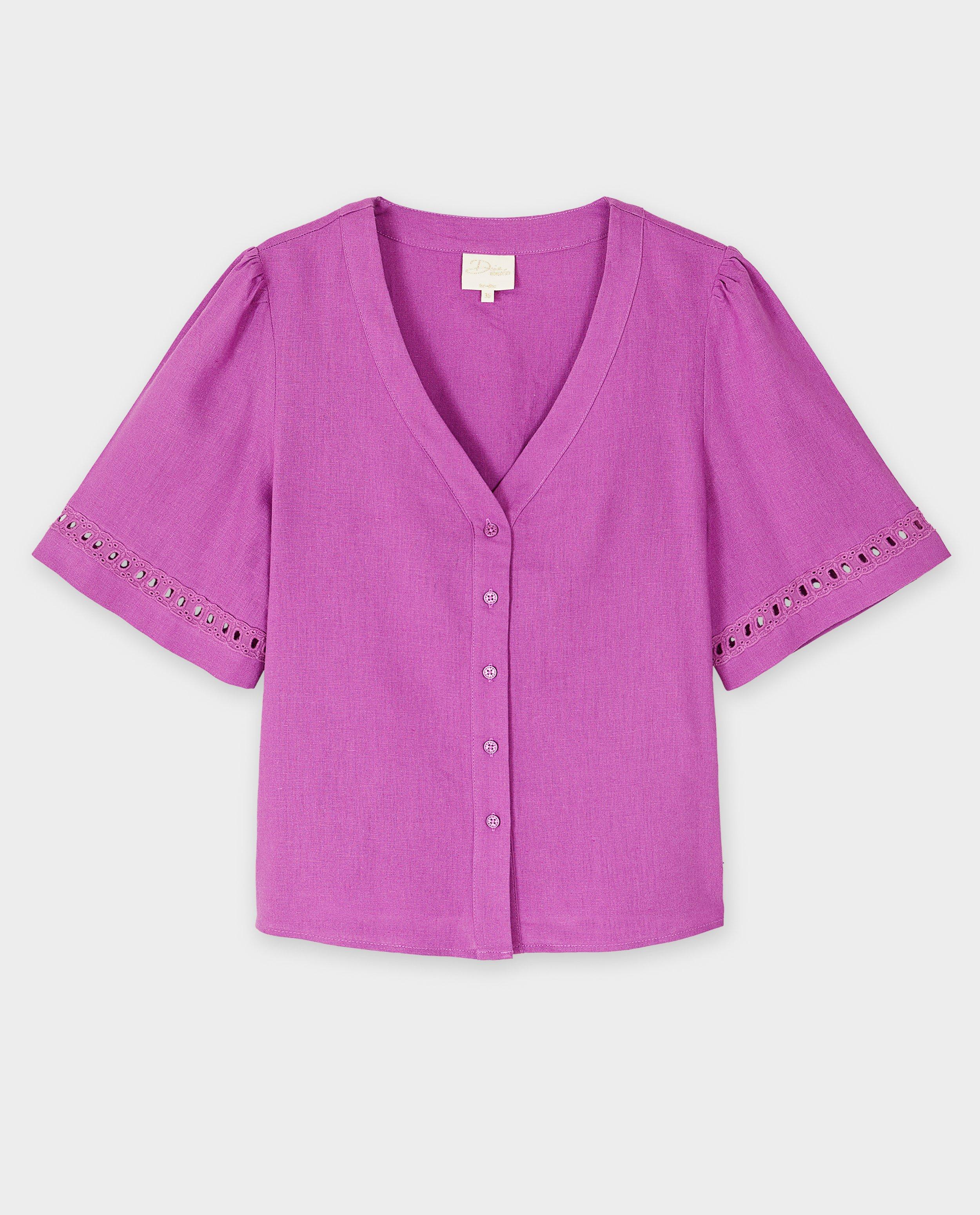 Hemden - Paarse blouse met linnen