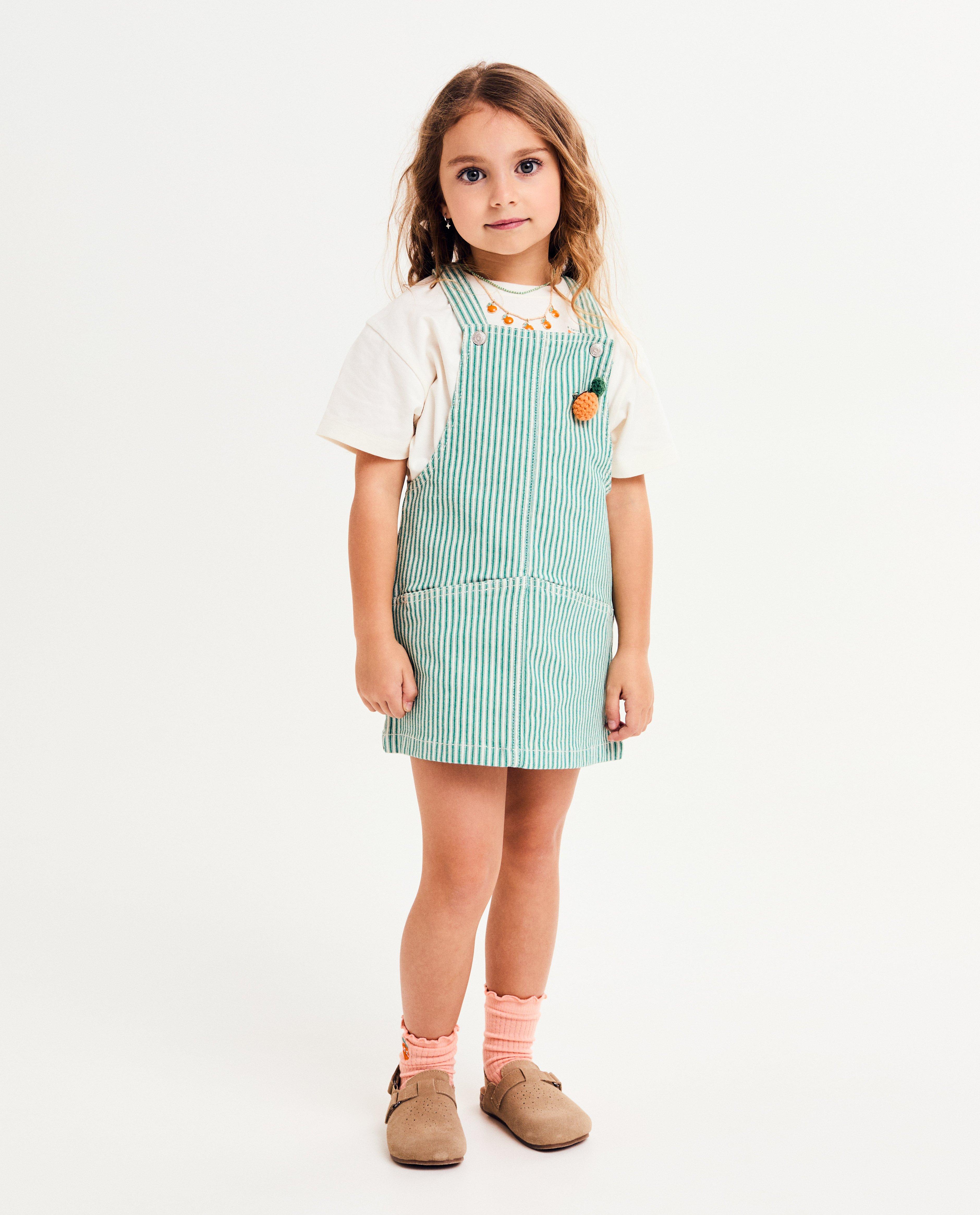 Robes - Robe salopette à rayures