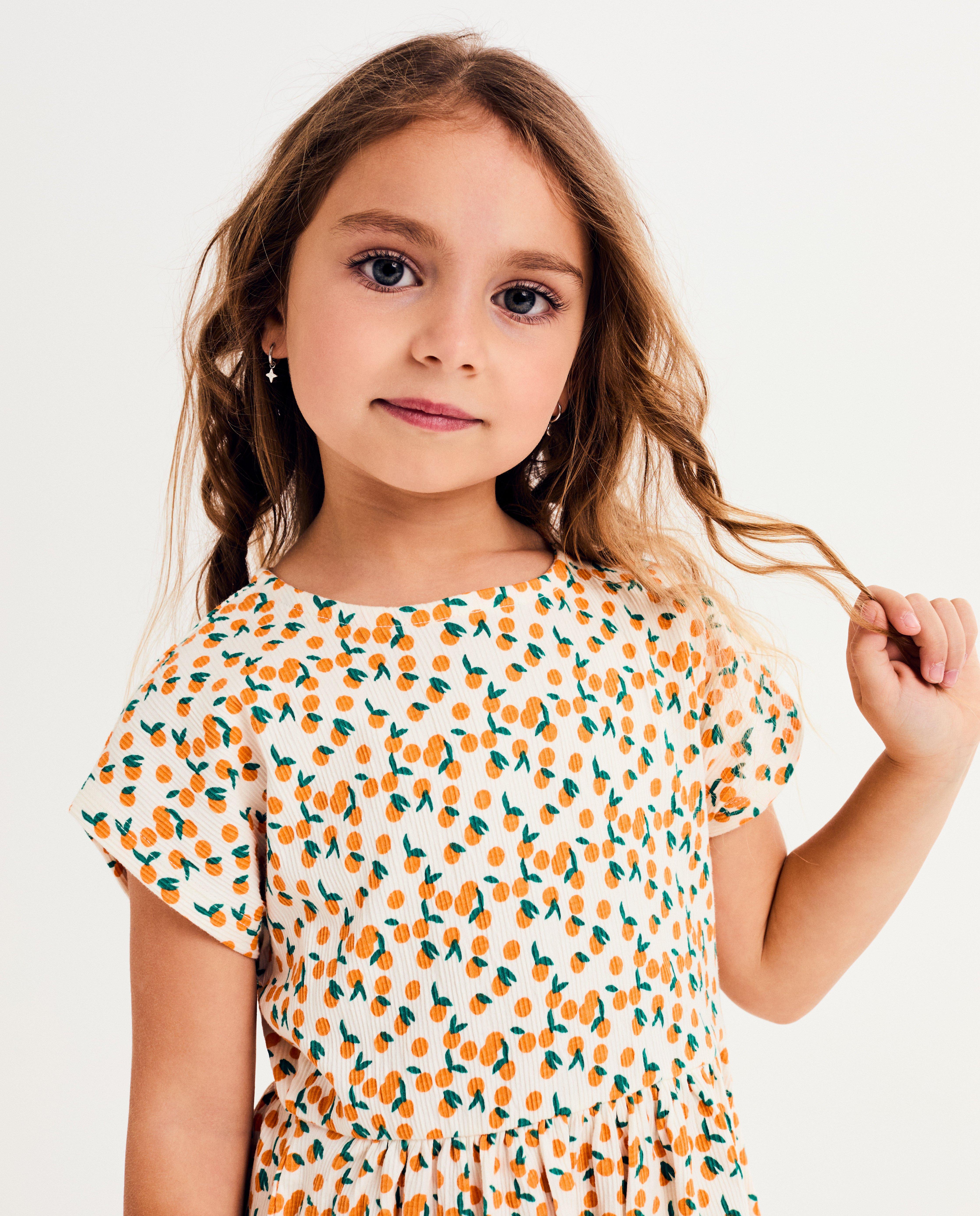 Kleedjes - Jurk met sinaasappelprint