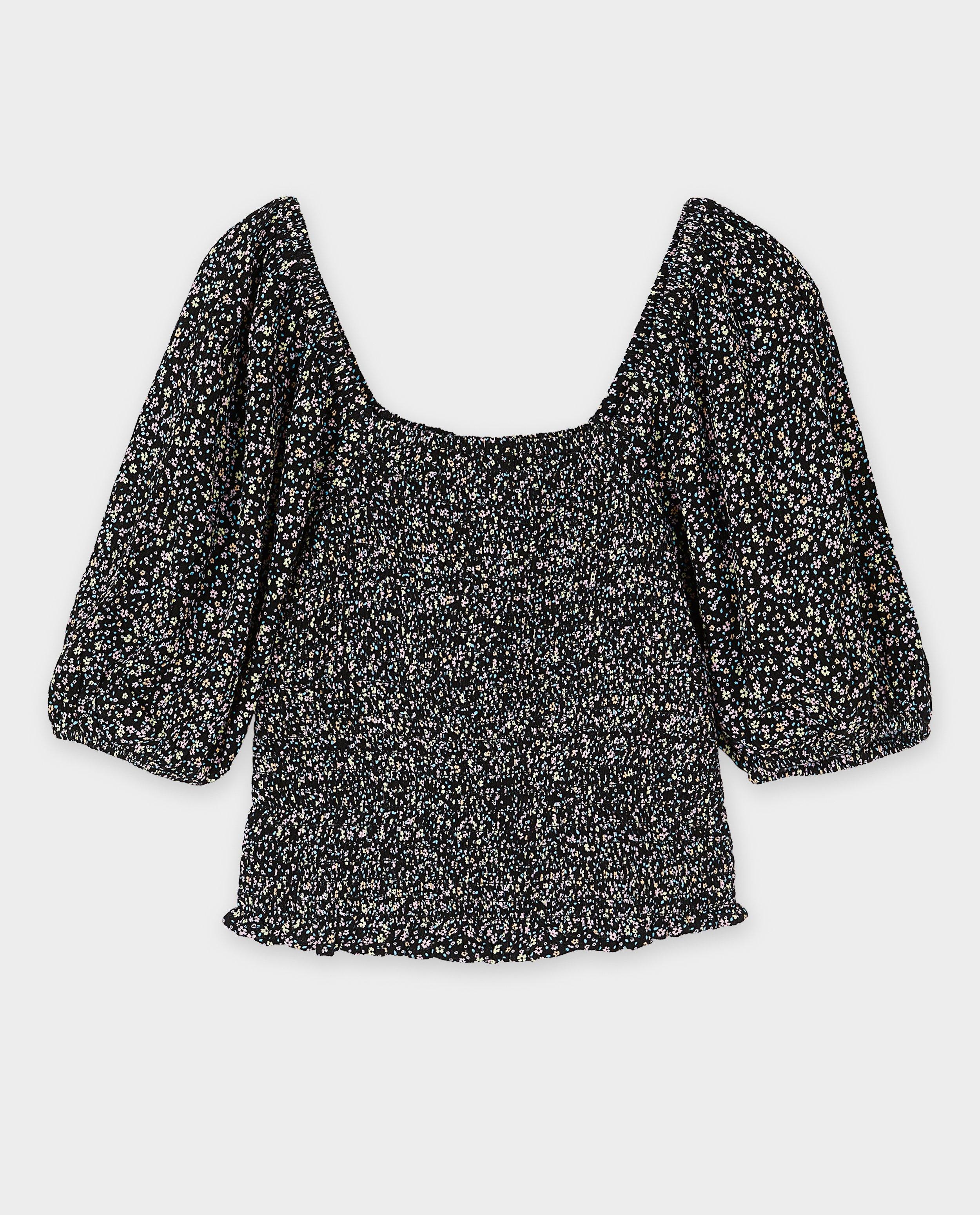 Hemden - Top met bloemenprint, cropped fit