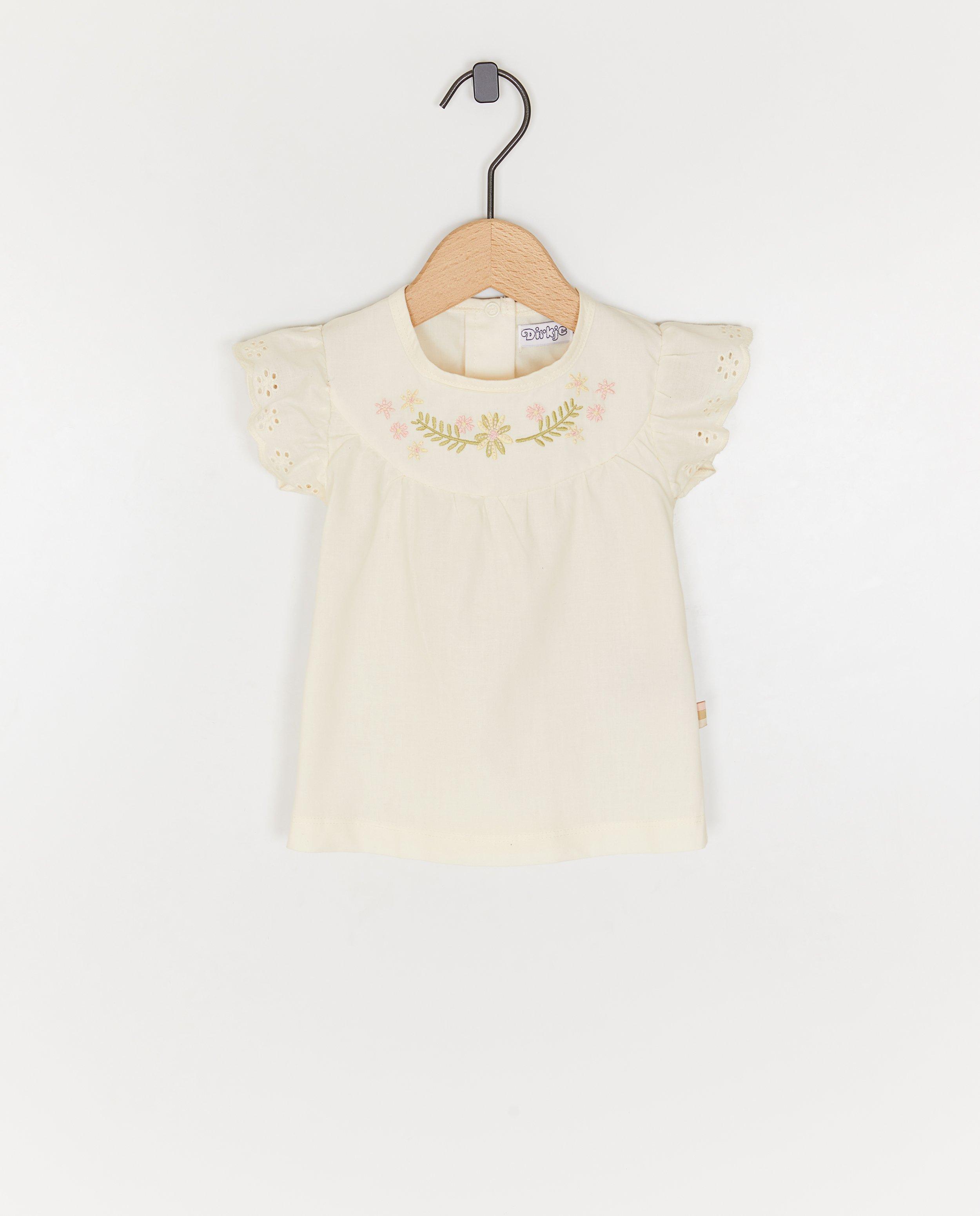 T-shirt met geborduurde bloemen - null - Dirkje