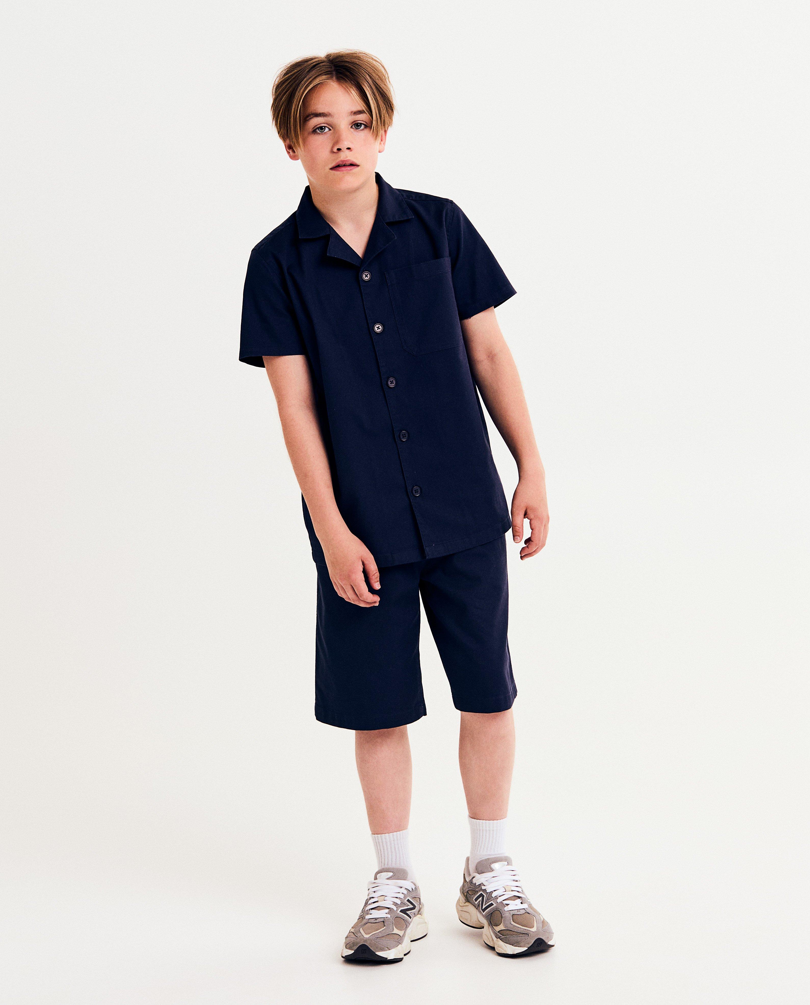 Chemise en lin, 128-164 - Détails du produit - bleu foncé - image numéro 2