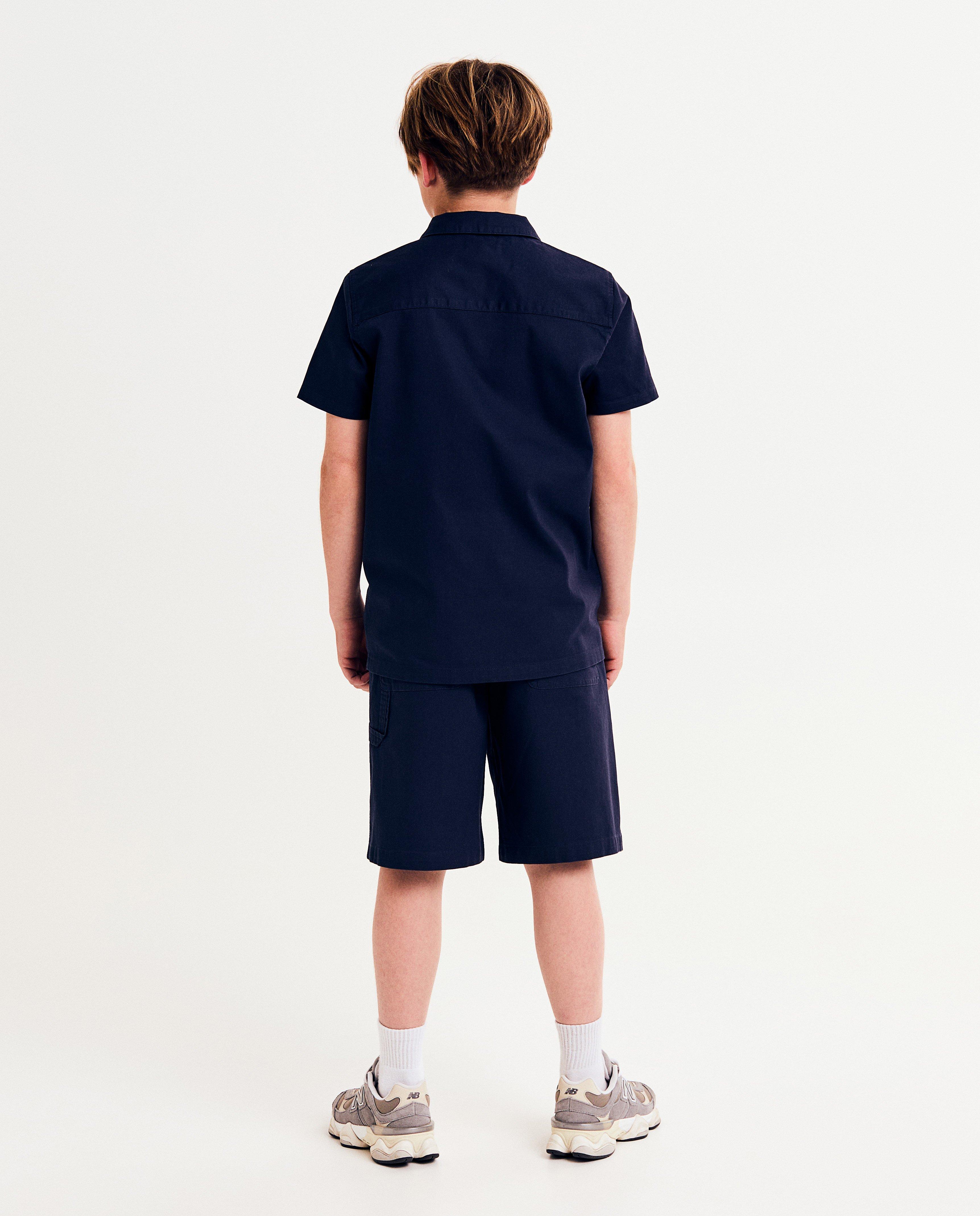 Chemise en lin, 128-164 - Détails du produit - bleu foncé - image numéro 3