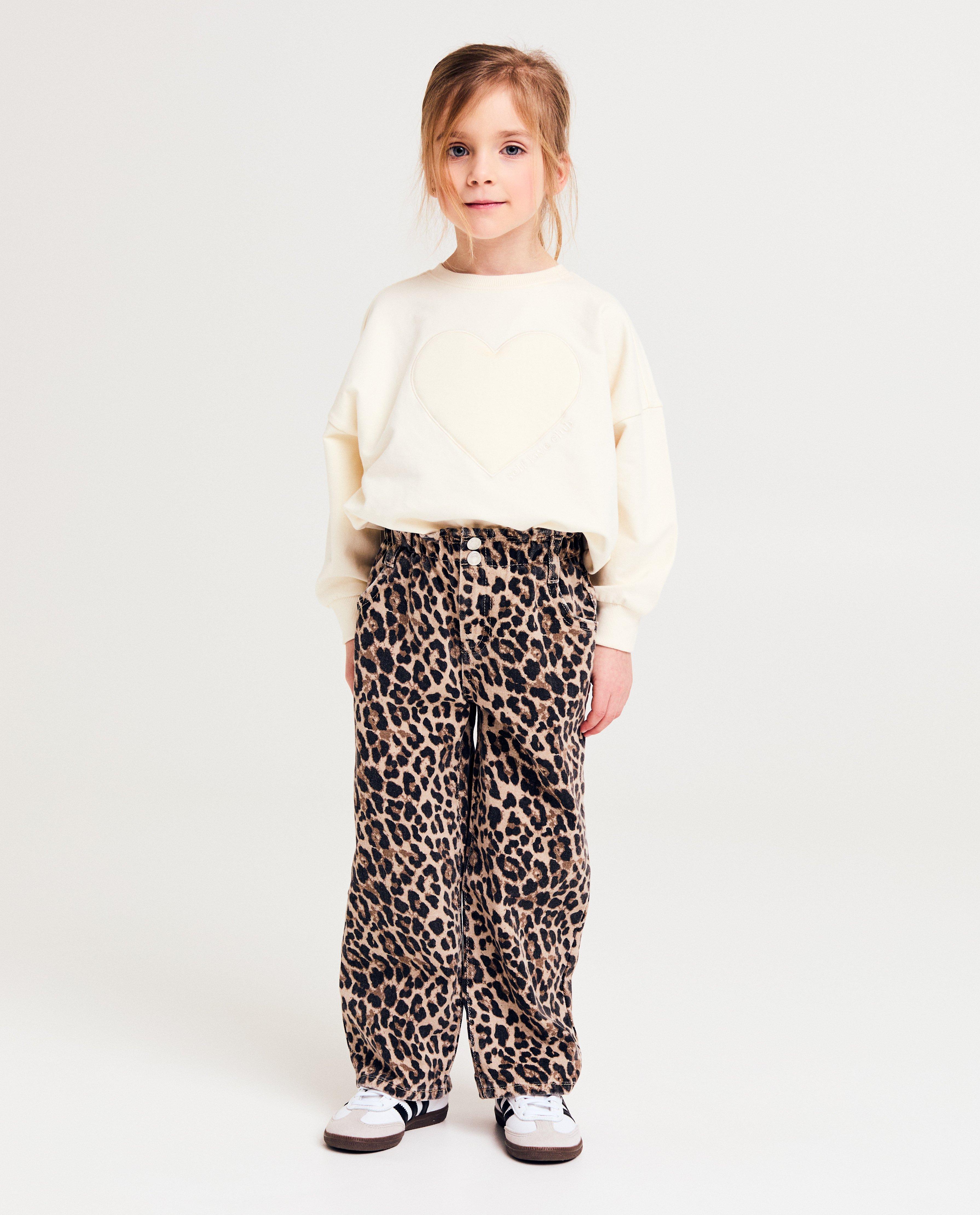 Jeans met luipaardprint, culotte fit - null - Milla Star