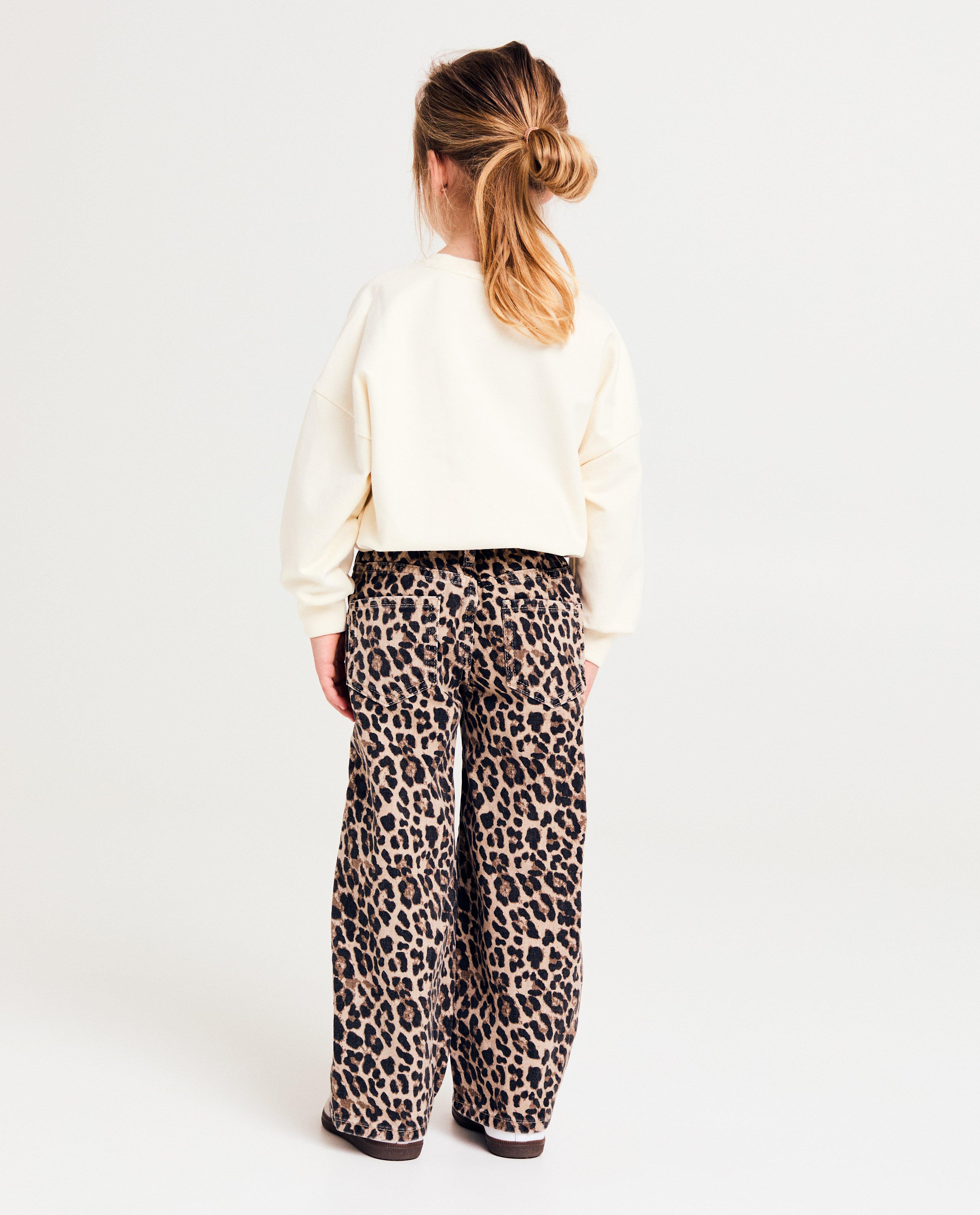 Jeans - Jeans met luipaardprint, culotte fit