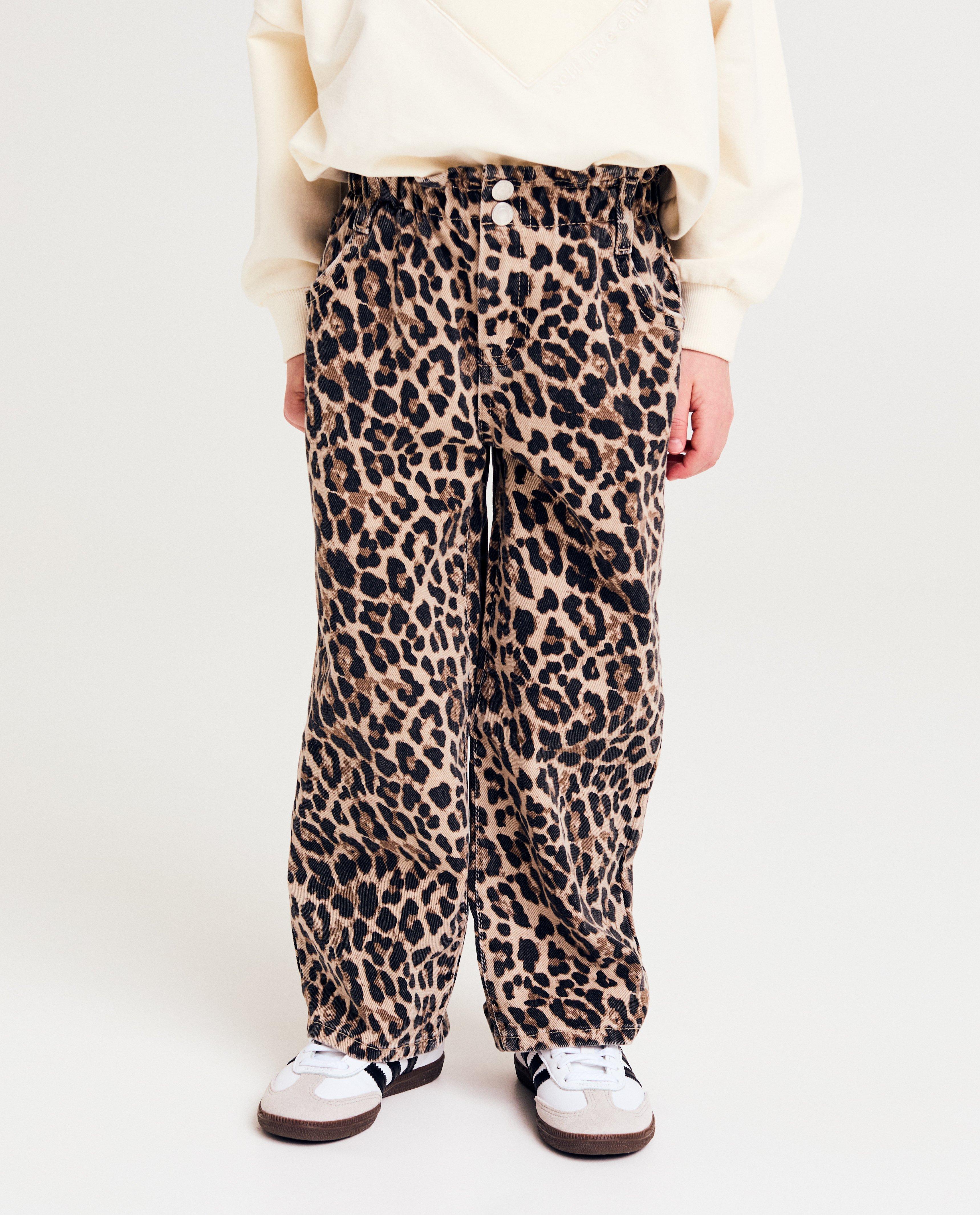 Jeans - Jeans met luipaardprint, culotte fit