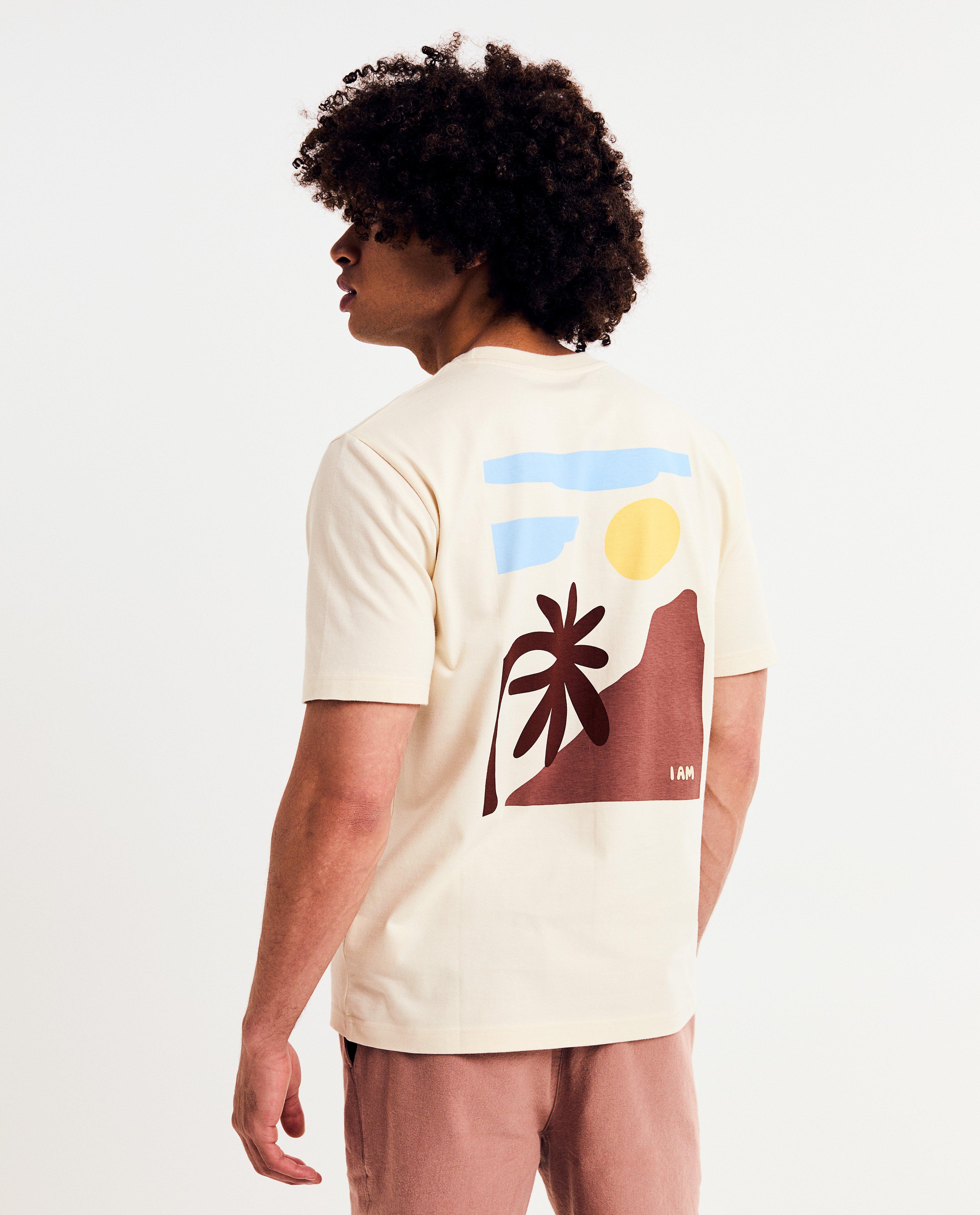 Biokatoenen T-shirt met backprint, S-XXXL - null - I AM