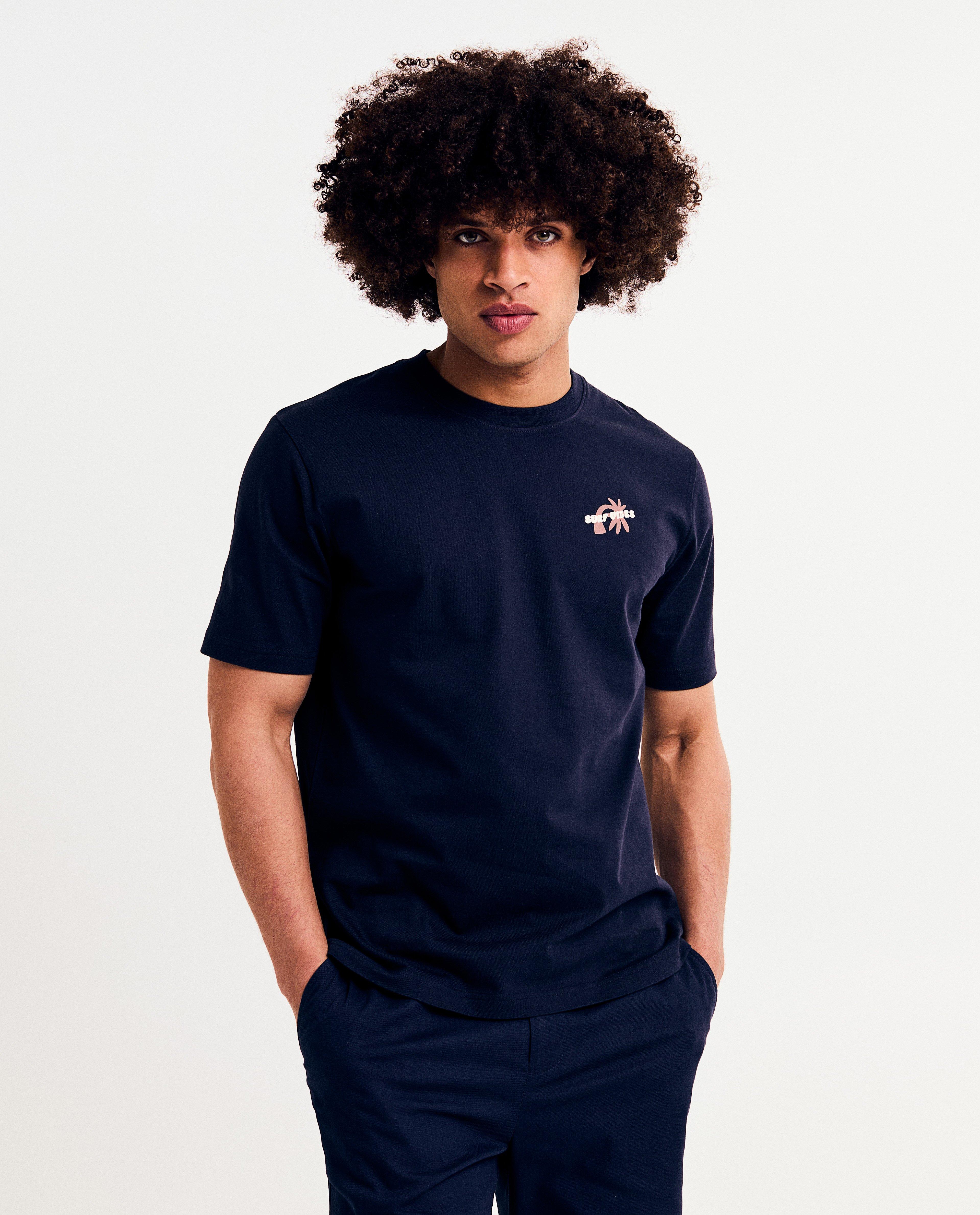 Biokatoenen T-shirt met kleine print, S-XXXL - null - I AM