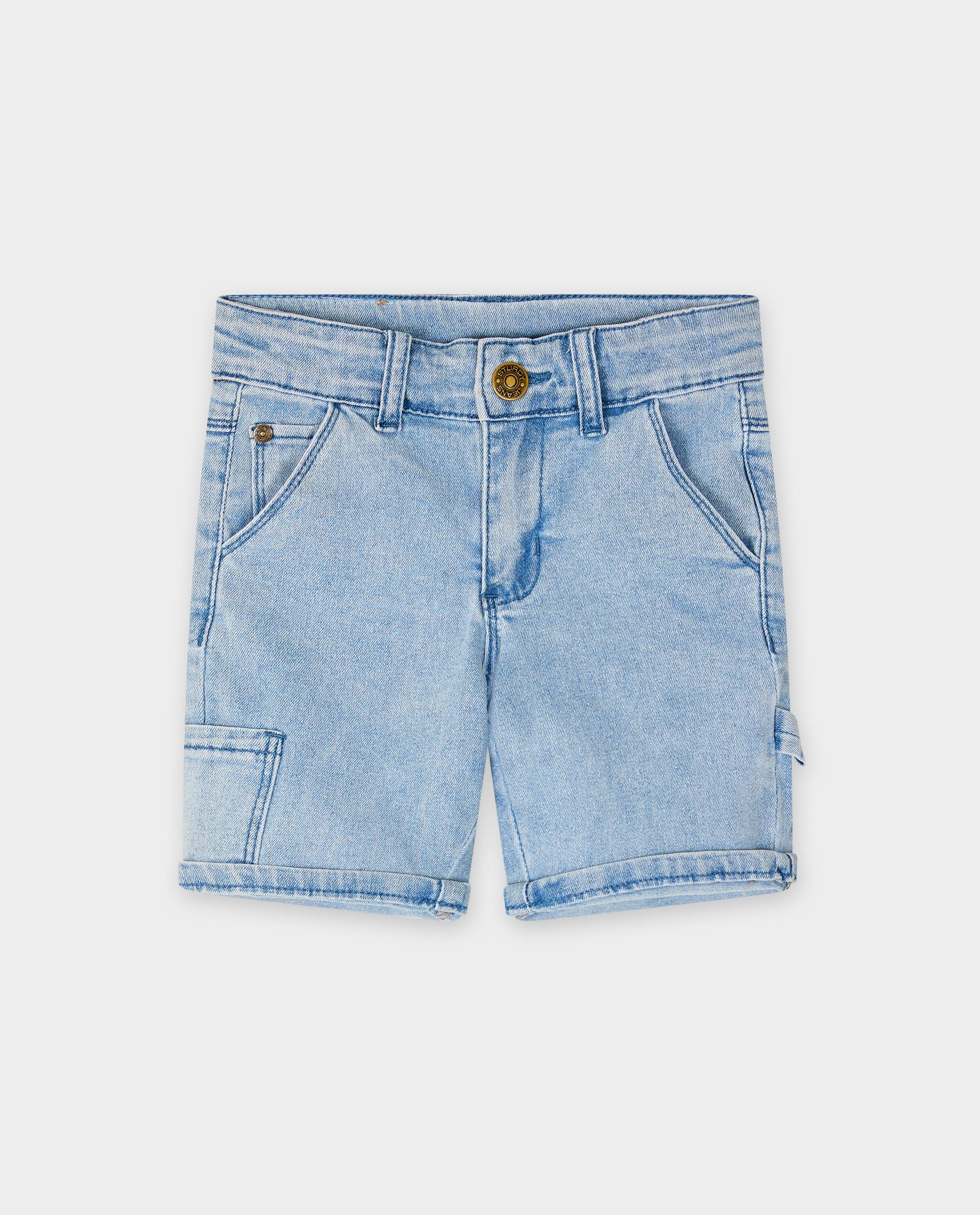 Blauwe jeansshort met carpenter details - null - Sturdy & Jubel