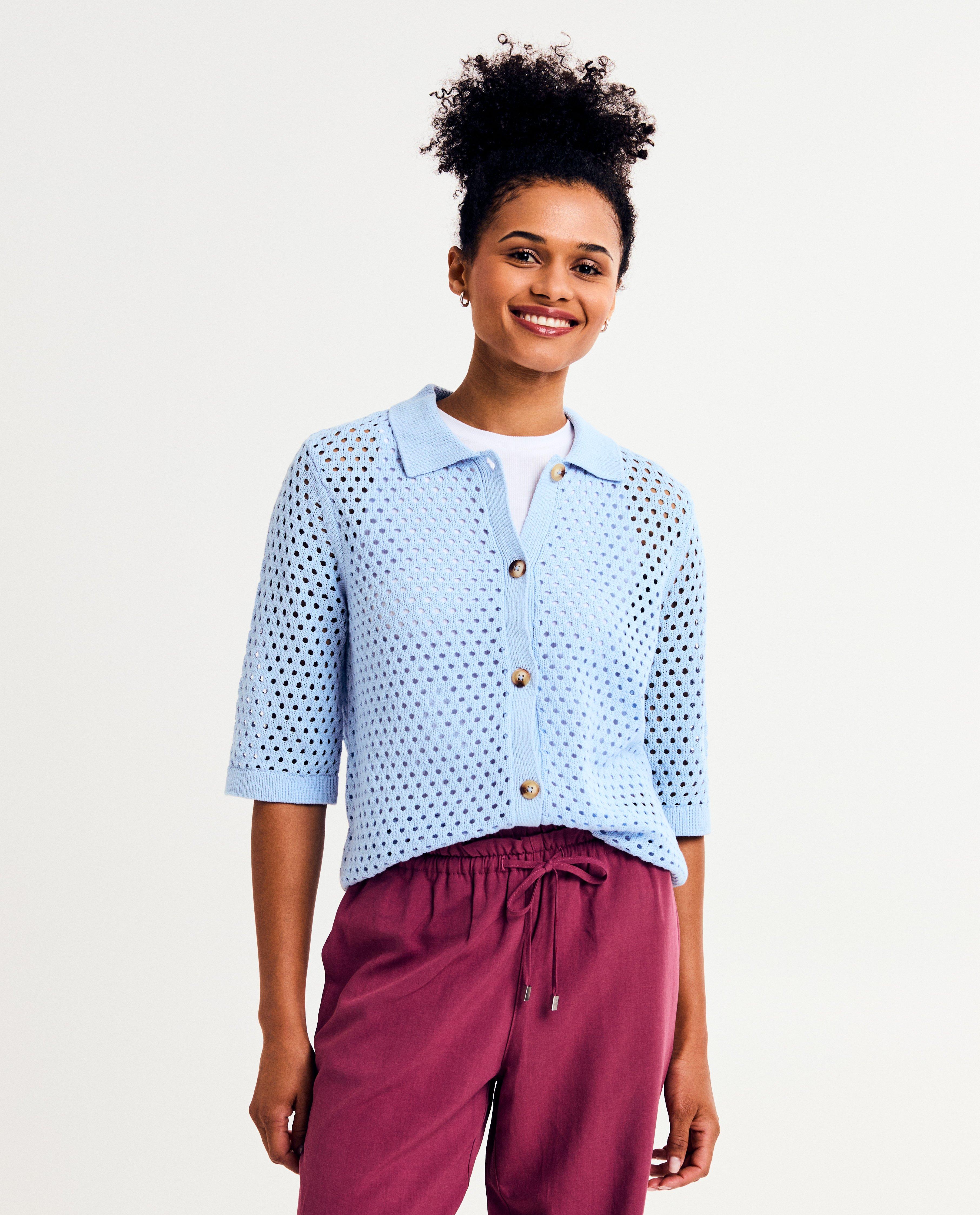 Gehaakte cardigan van biokatoen, XS-XXL - null - I AM
