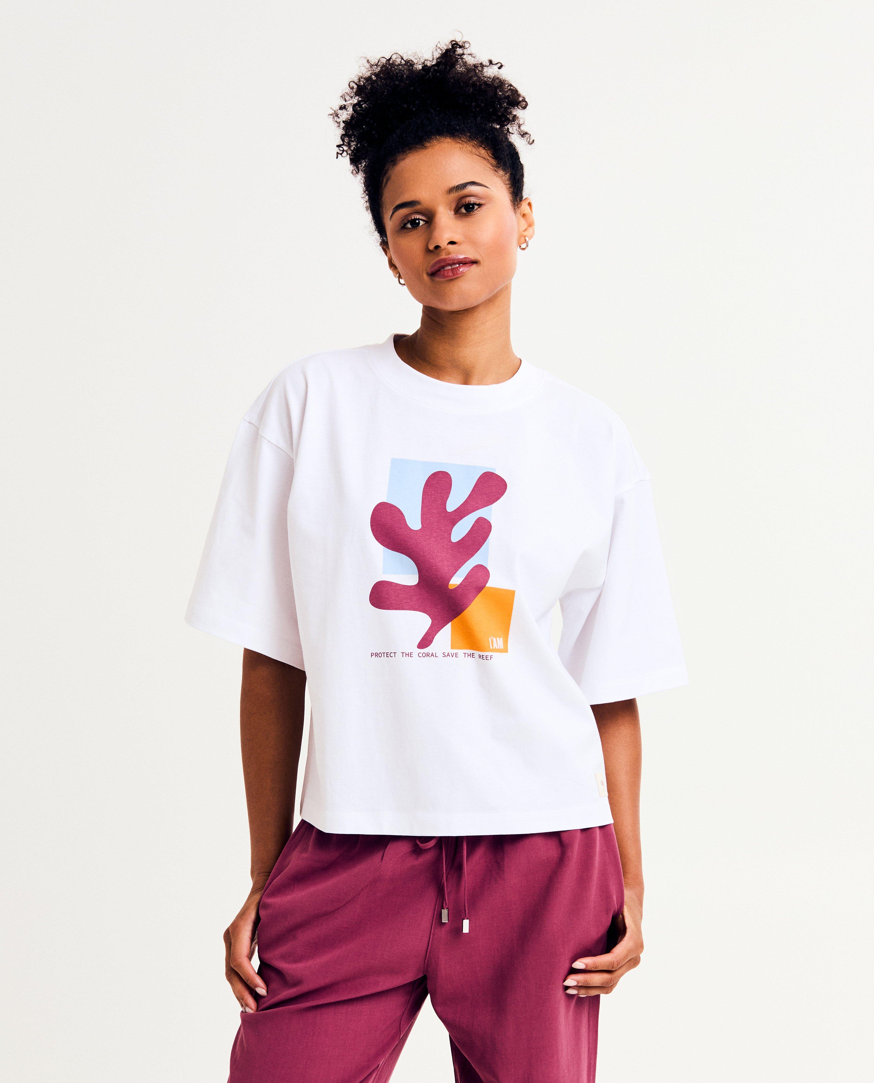Biokatoenen T-shirt met print, XS-XXL - null - I AM