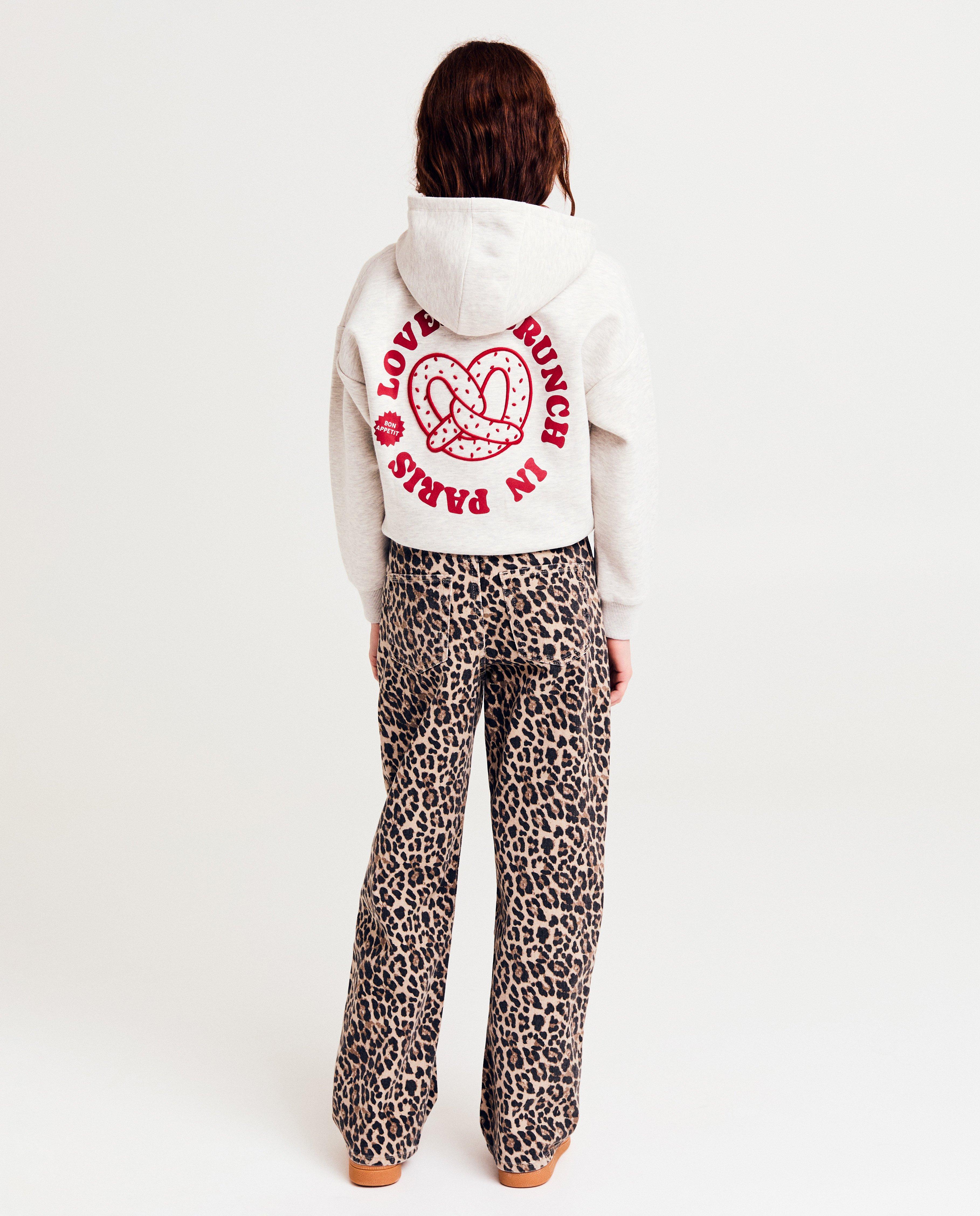 Jeans - Jeans met luipaardprint, straight fit