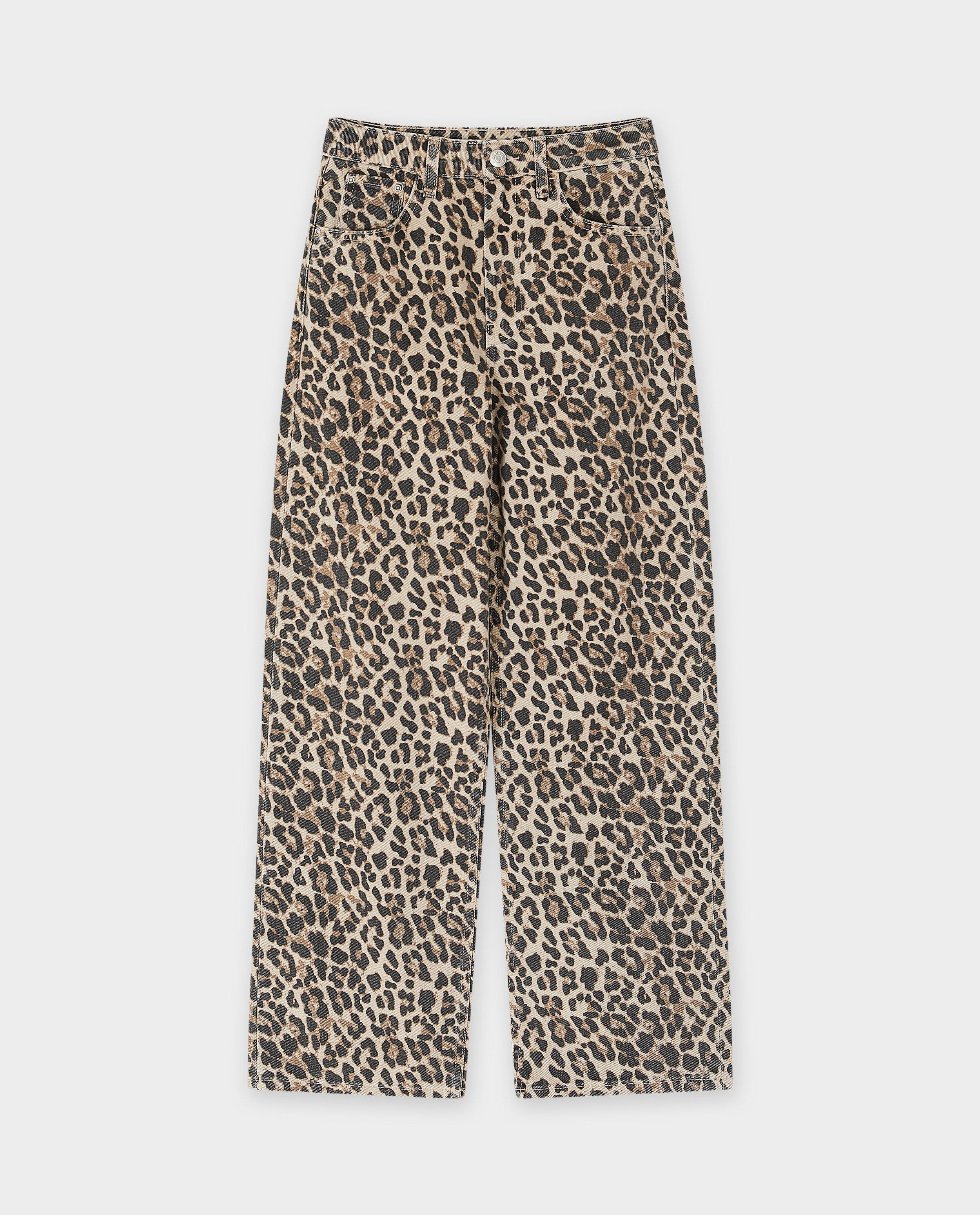 Jeans - Jeans met luipaardprint, straight fit