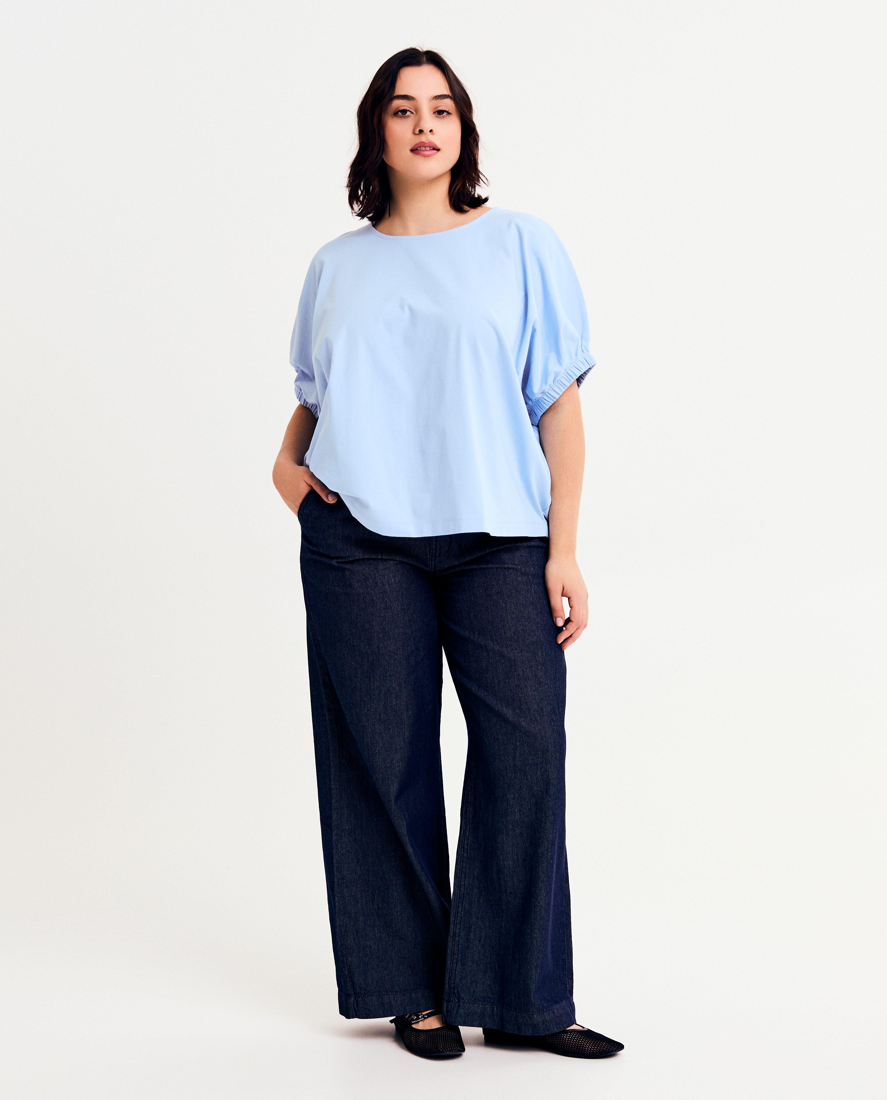 Jeans - Donkerblauwe jeans, wide fit