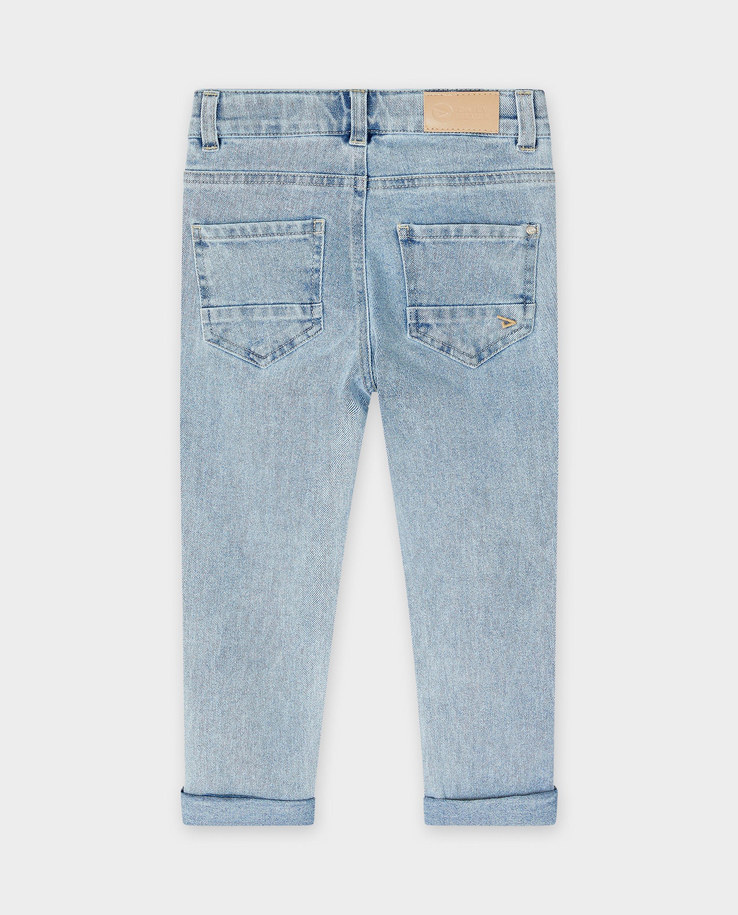 Broeken - Blauwe jeans met opschrift