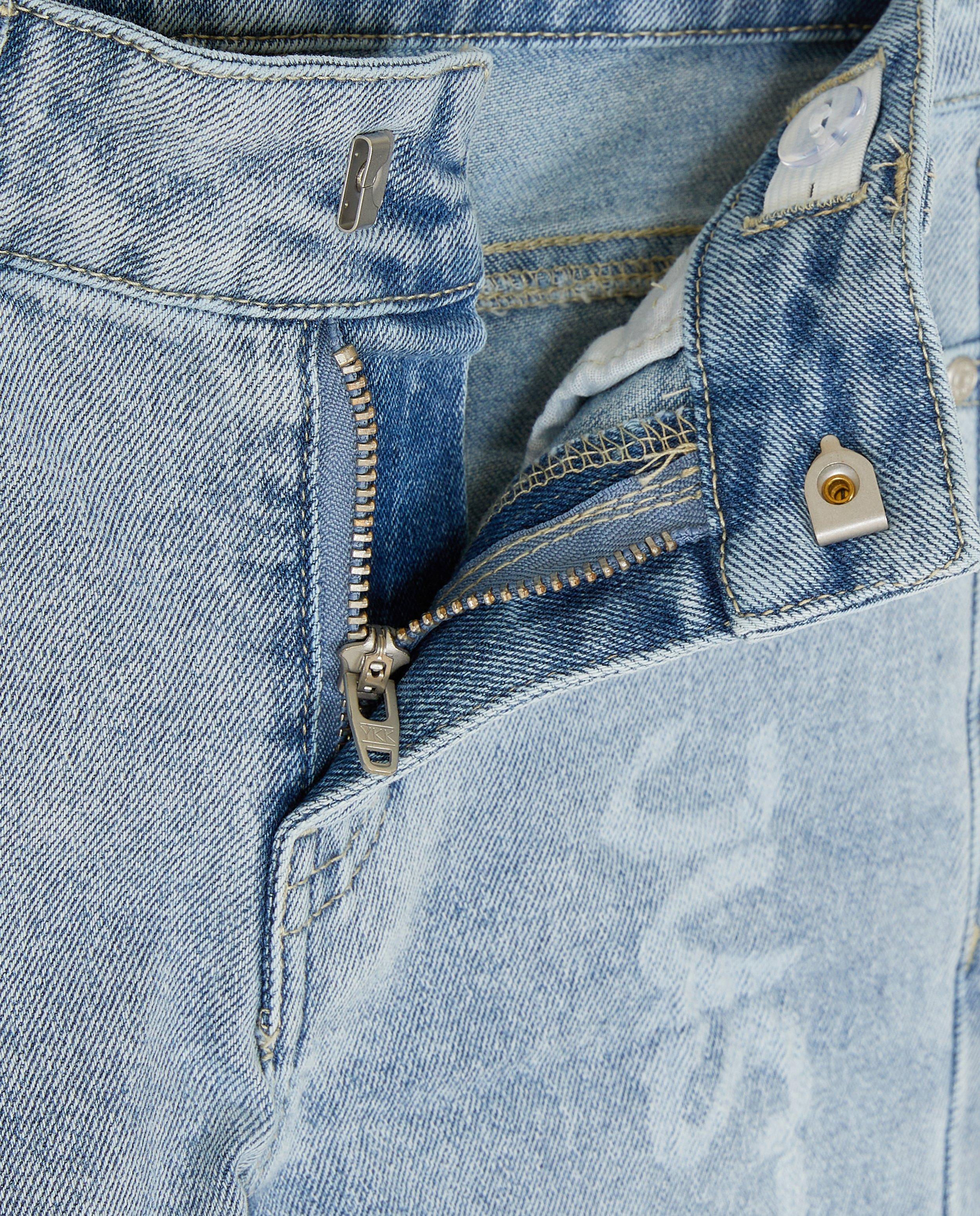 Broeken - Blauwe jeans met opschrift