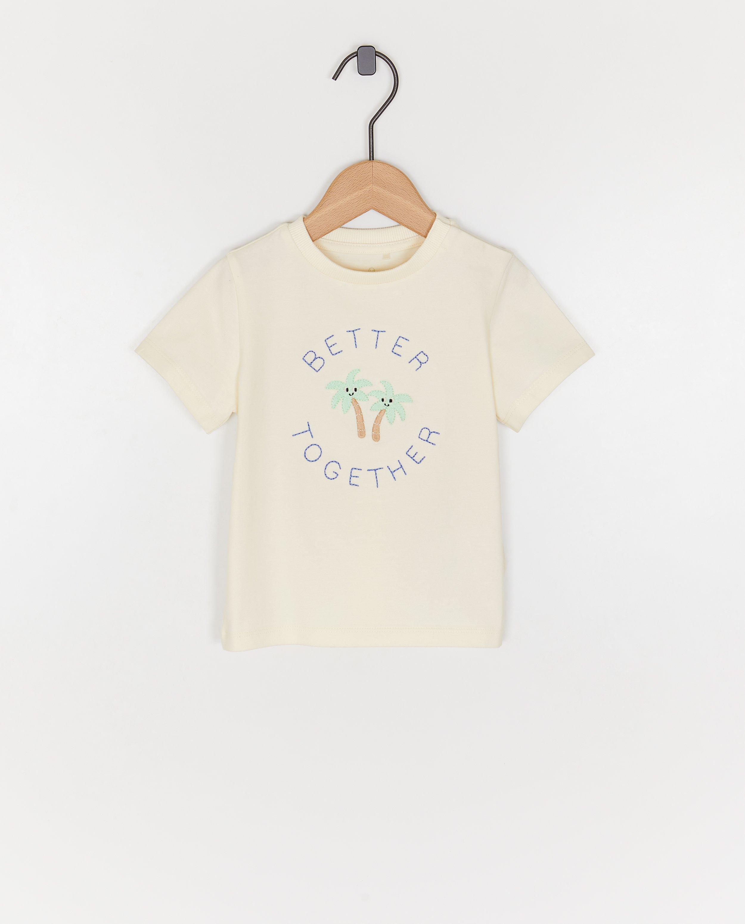T-shirt met geborduurd opschrift - null - Cuddles and Smiles
