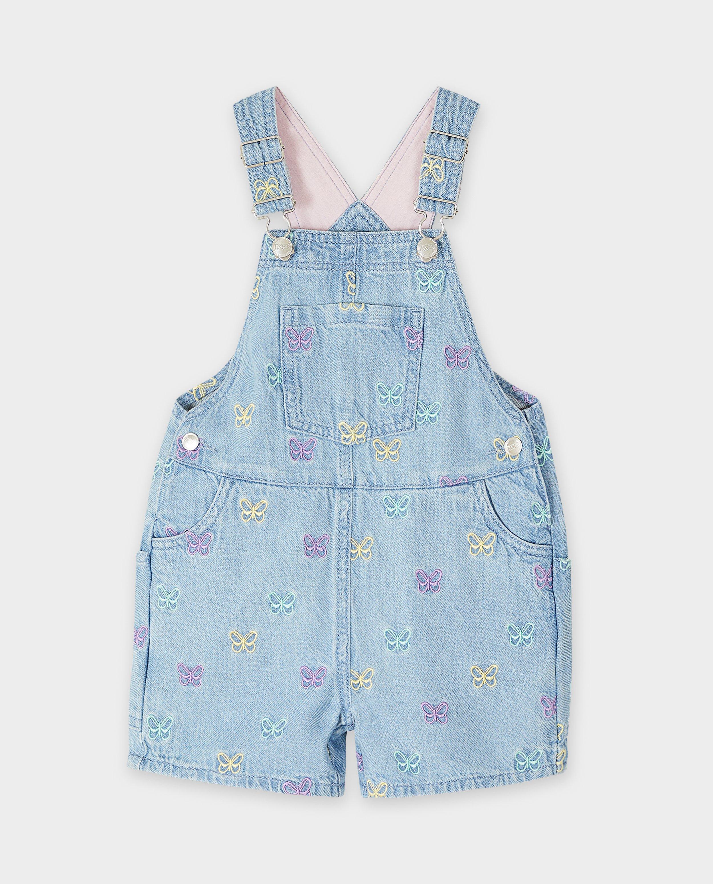 Shorten - Jeanssalopette met geborduurde vlinders, 98-140