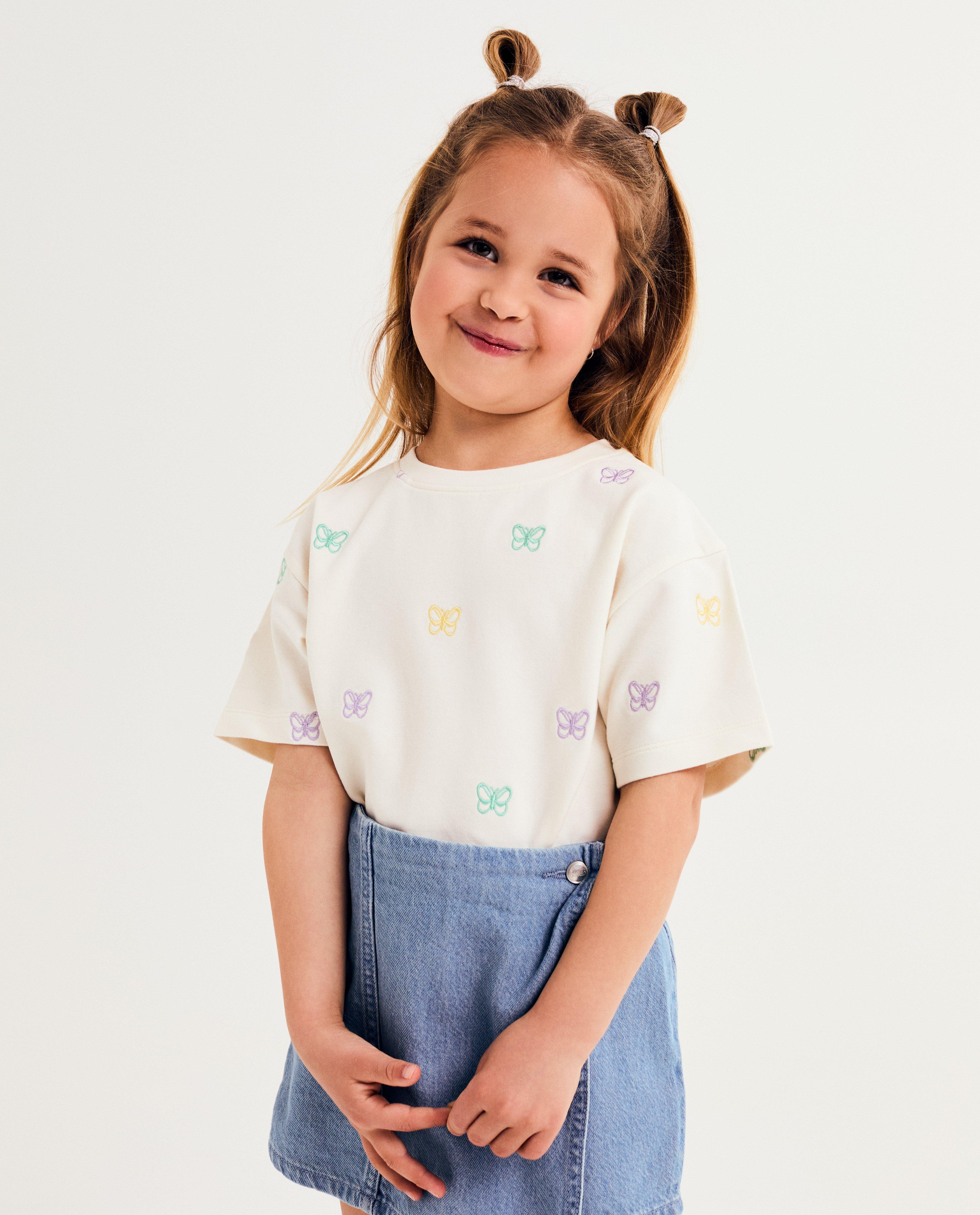 T-shirt met geborduurde vlinders, 98-140 - null - K3
