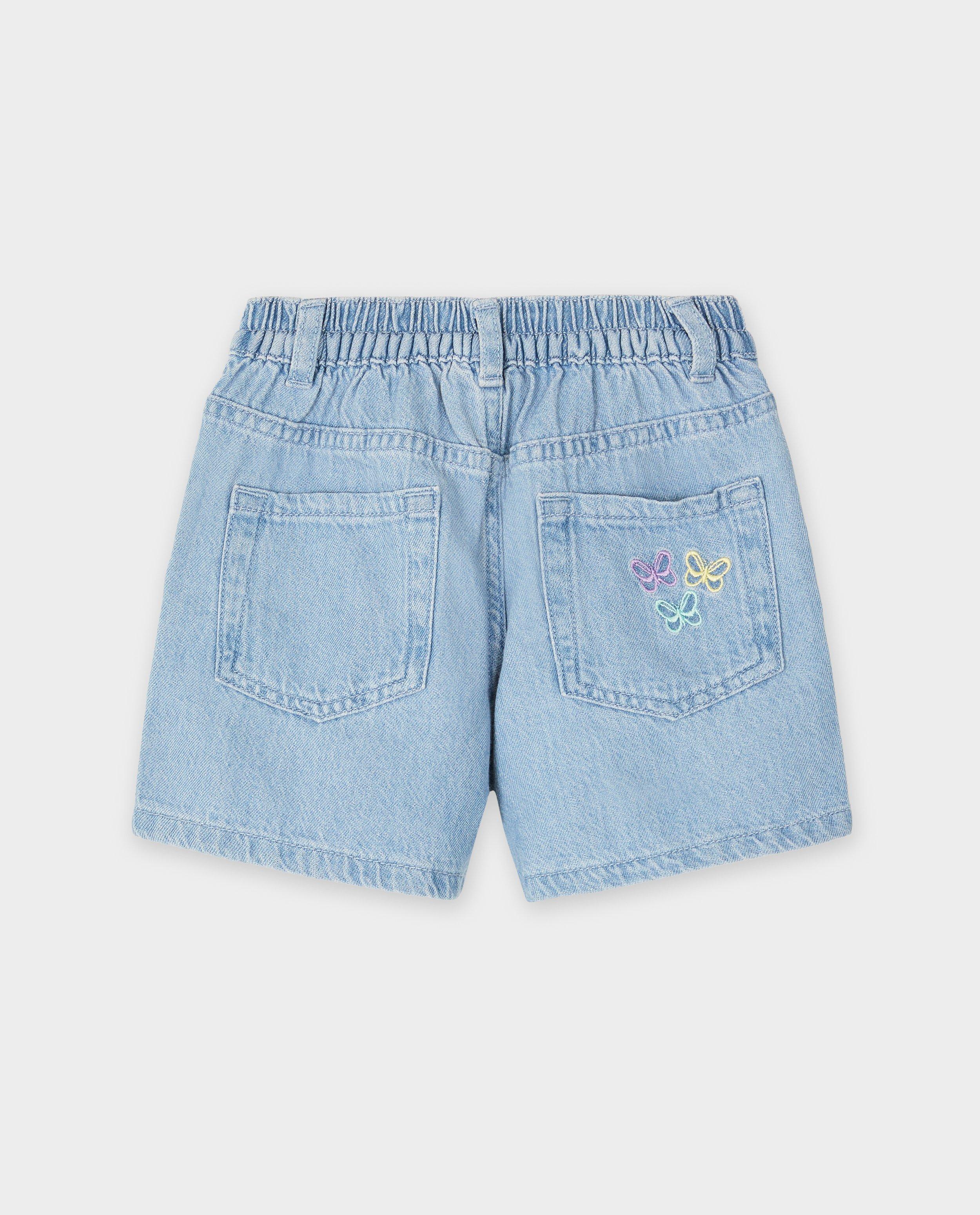 Shorten - Jeansshort met geborduurde vlinders, 98-140