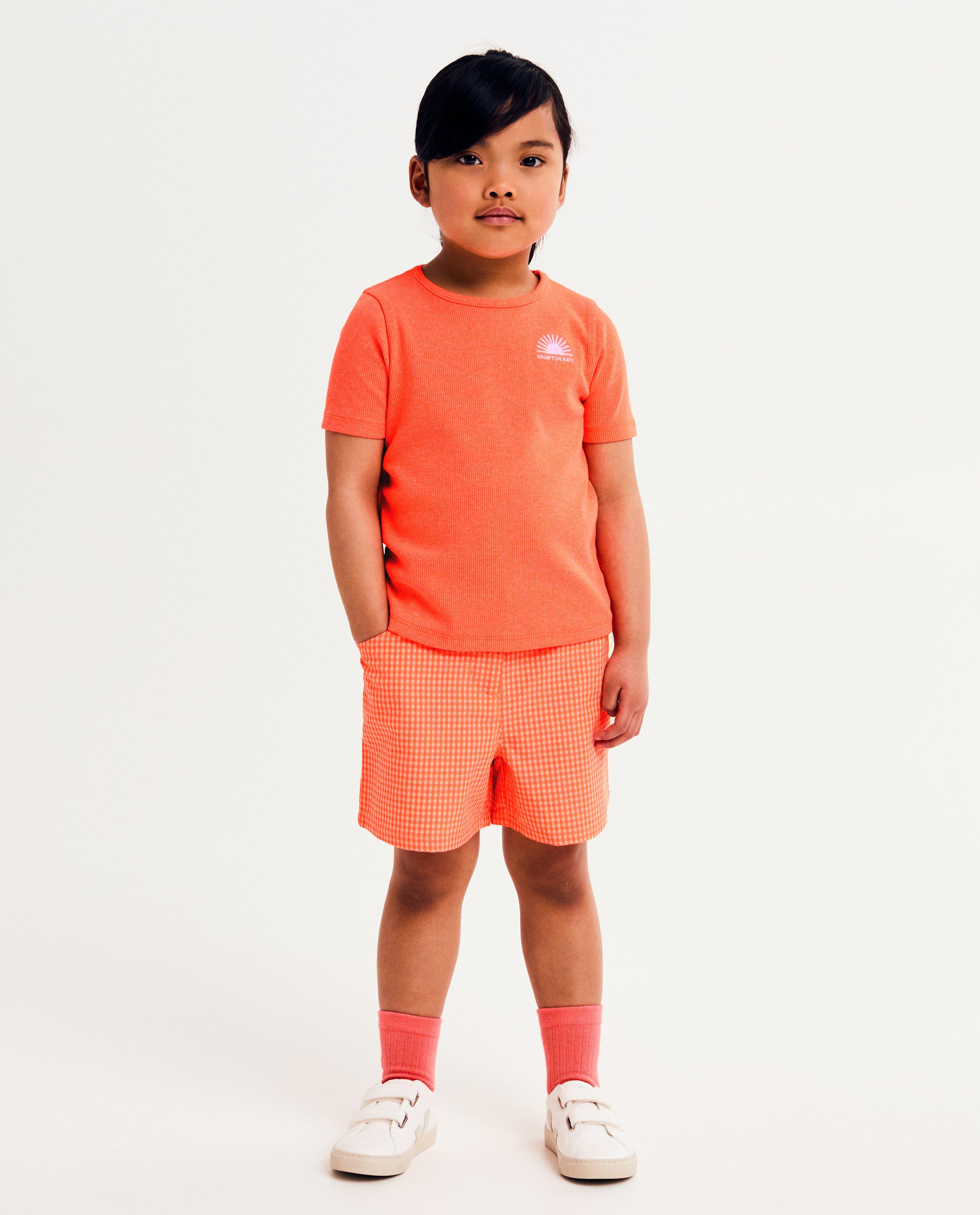 T-shirts - T-shirt met fijn ribpatroon