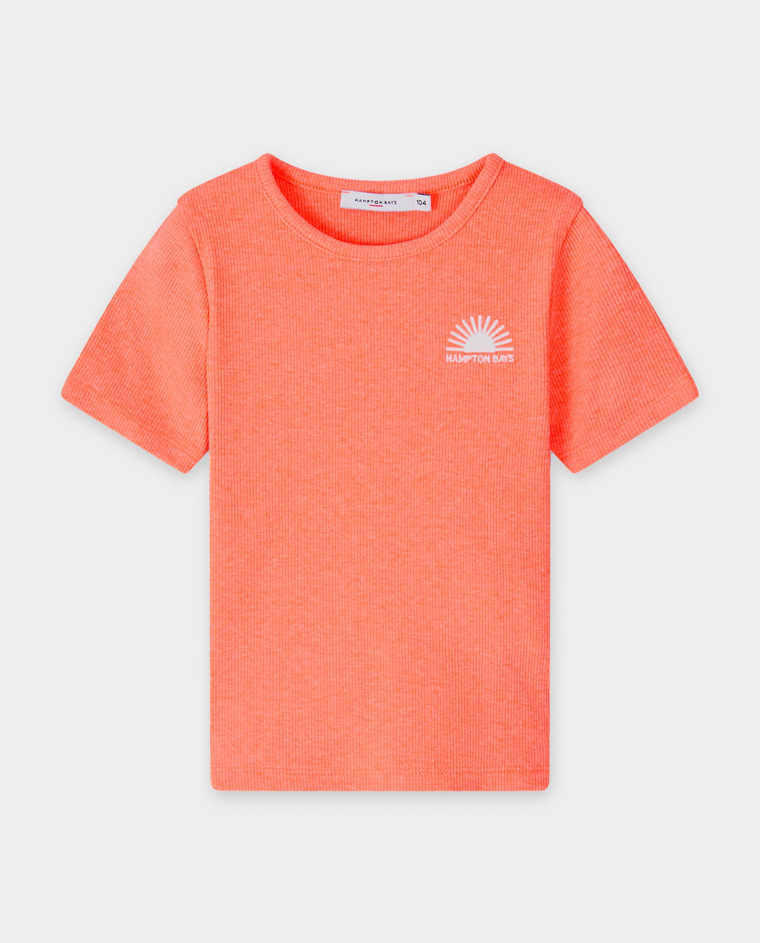 T-shirts - T-shirt met fijn ribpatroon