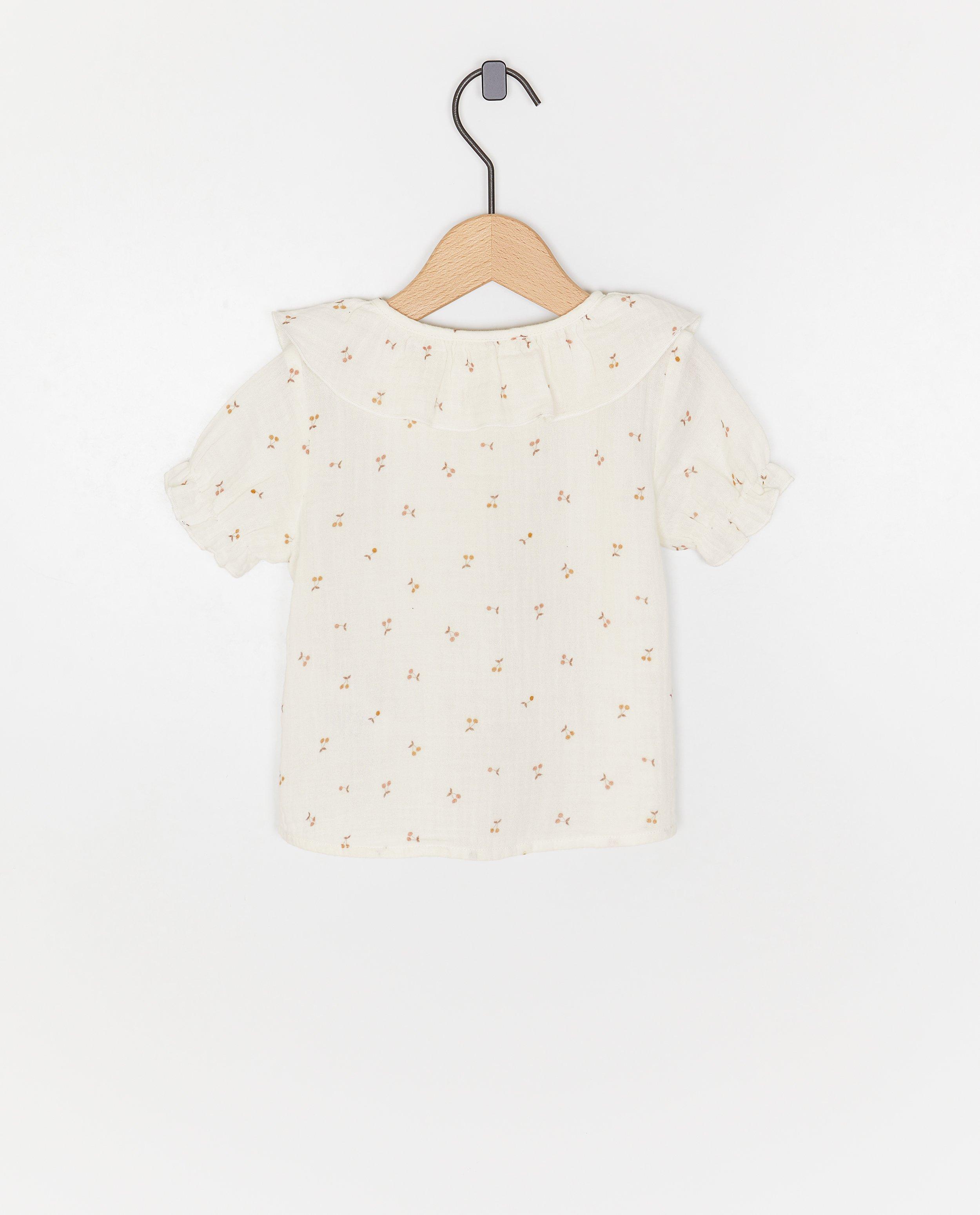 Hemden - Tetra blouse met kersenprint, 62-92