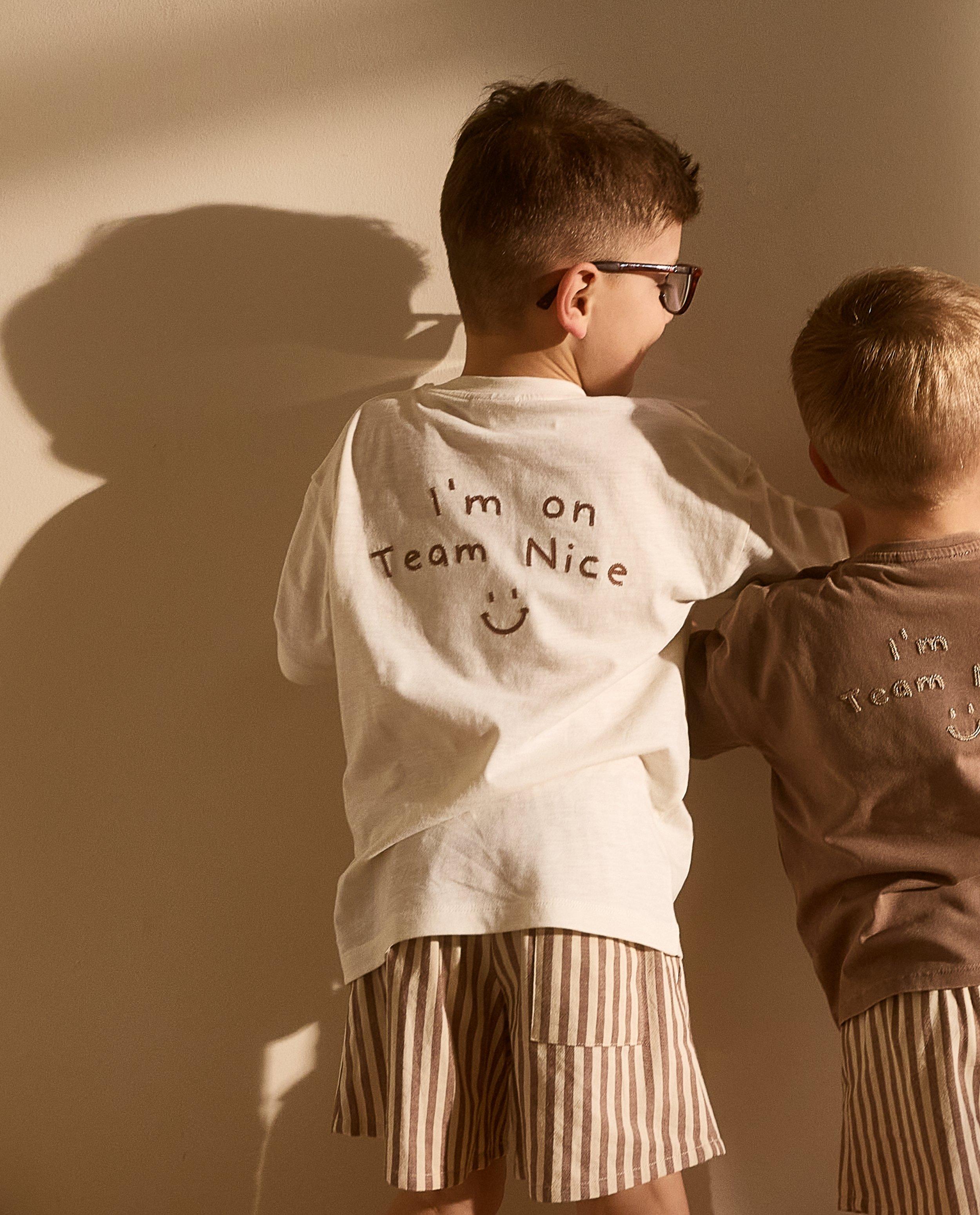 T-shirt met backprint, I'm on Team Nice, 92-128