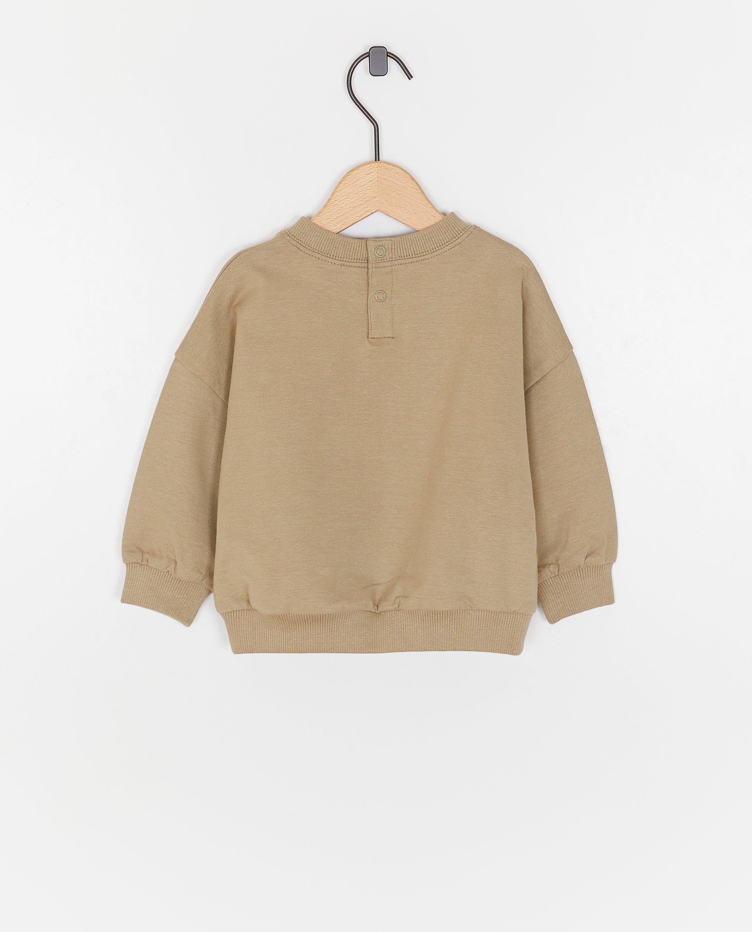 Sweat avec un smiley brod&eacute; - D&eacute;tails du produit - khaki - image num&eacute;ro 2